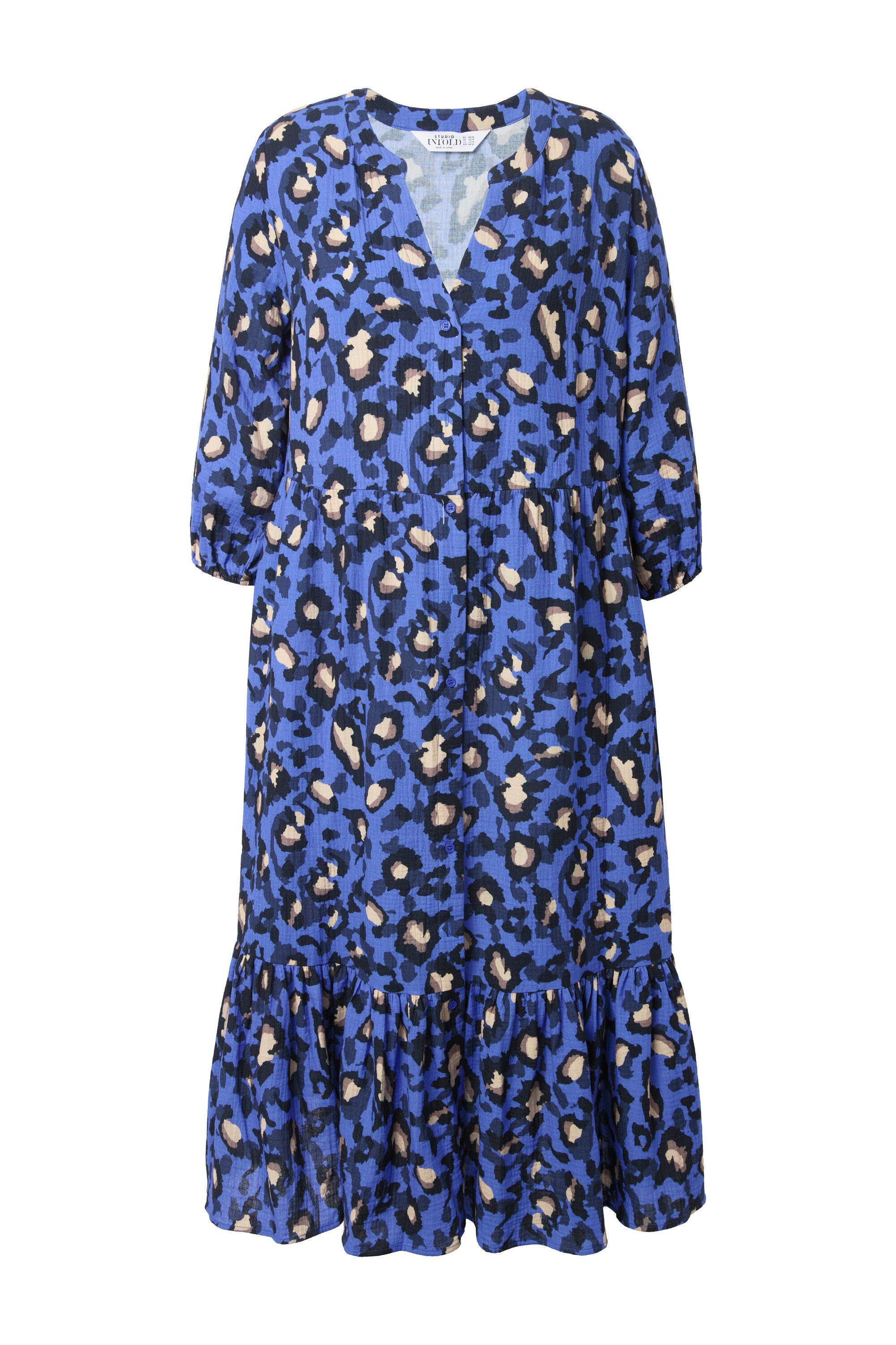 Studio Untold Maxikleid Maxikleid A-Line Musselin Color-Leo günstig online kaufen