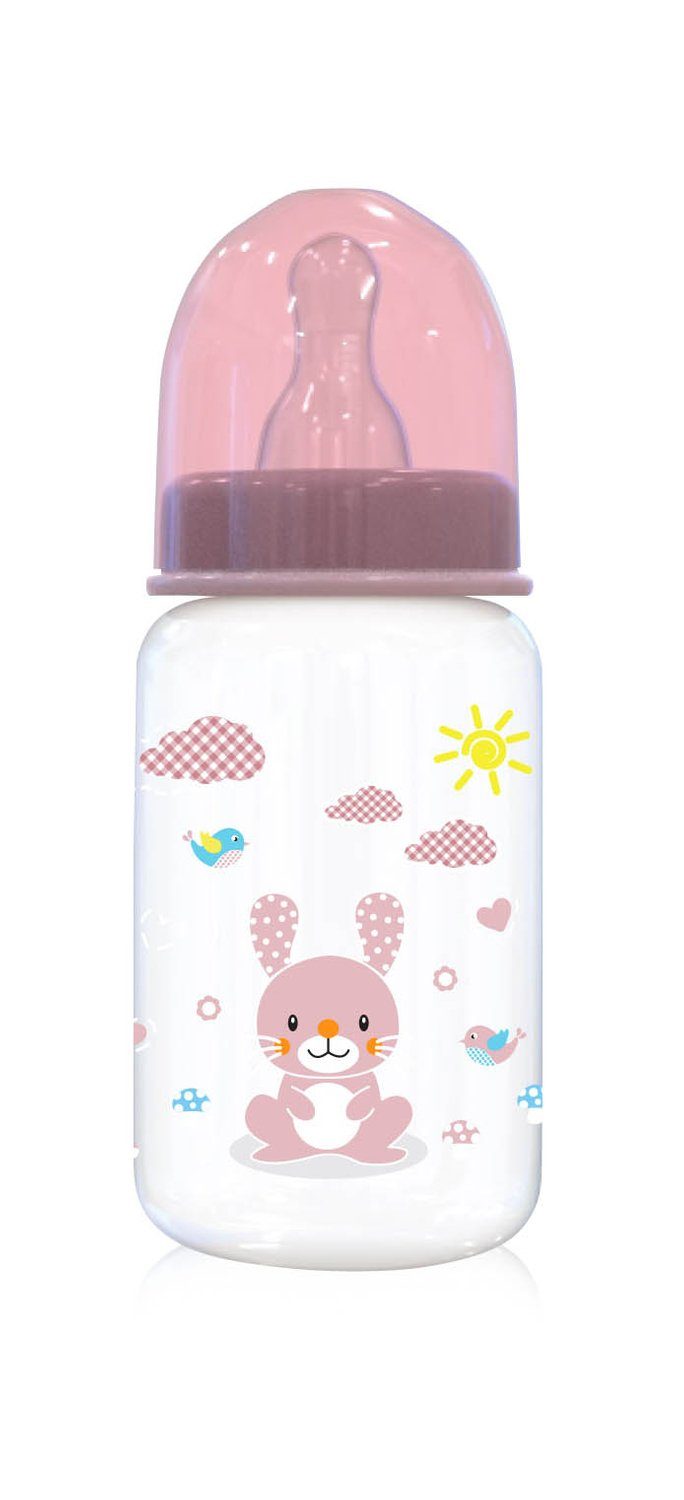 Baby Care Babyflasche Babyflasche Simple 125ml Tiere, Schutzdeckel Sauger Größe 0+ ab Geburt