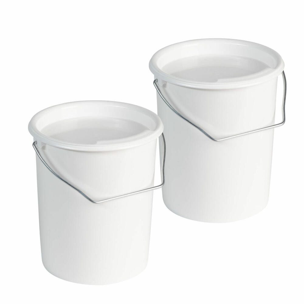 WESTMARK Putzeimer 2 Milch-/Vorrats-/Futtereimer mit Henkel und Deckel, Made in Germany, spülmaschinengeeignet, BPA-frei