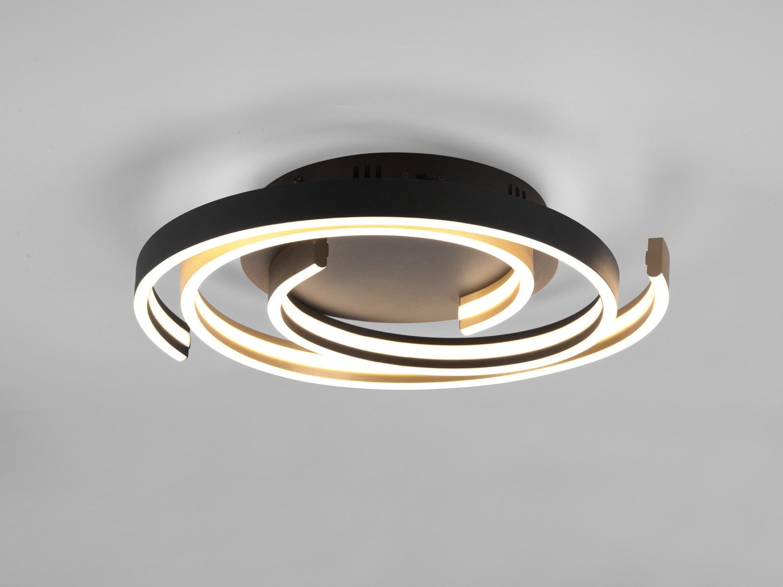 TRIO Leuchten LED Deckenleuchte hell mit 6.800 Lumen Ø 50cm, Dimmfunktion, LED fest integriert, Warmweiß, Neutralweiß, stufenweise dimmbar über Licht-Schalter, groß & flach