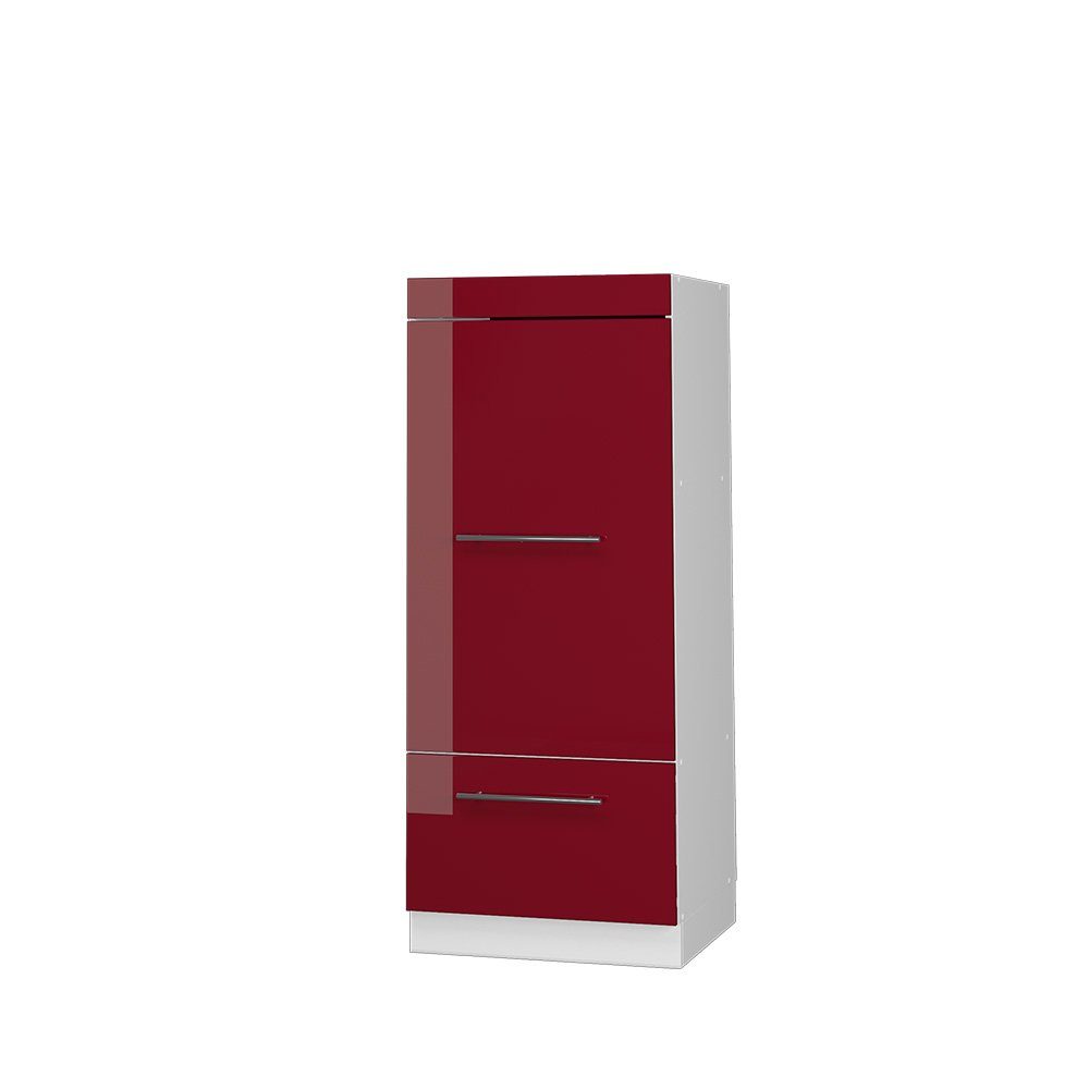 Vicco Mikrowellenumbauschrank Fame-Line, Bordeaux Hochglanz/Weiß, 60 cm