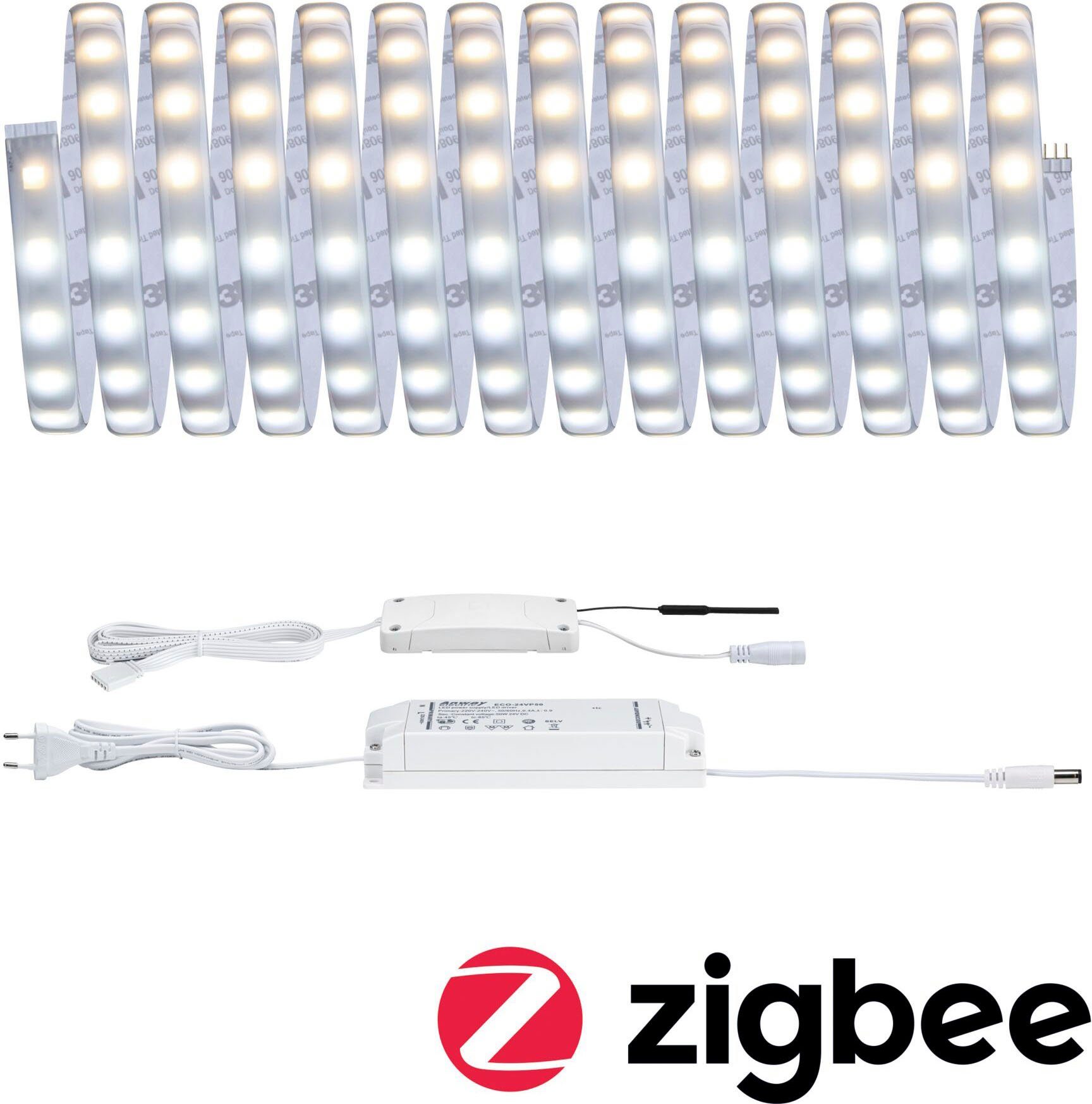 Paulmann LED-Streifen MaxLED 500 Tunable Zigbee, Home beschichtet White, Basisset 5m, Smart 1-flammig