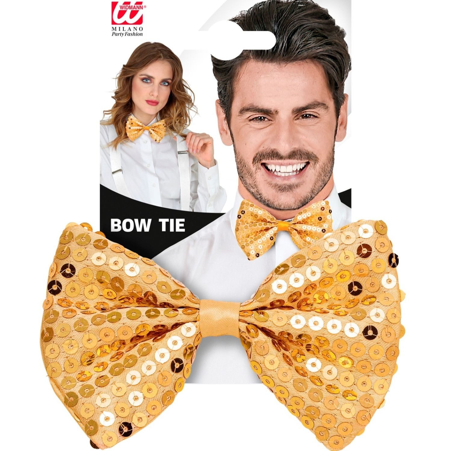 Widmann S.r.l. Kostüm Fliege Pailetten, Gold günstig online kaufen