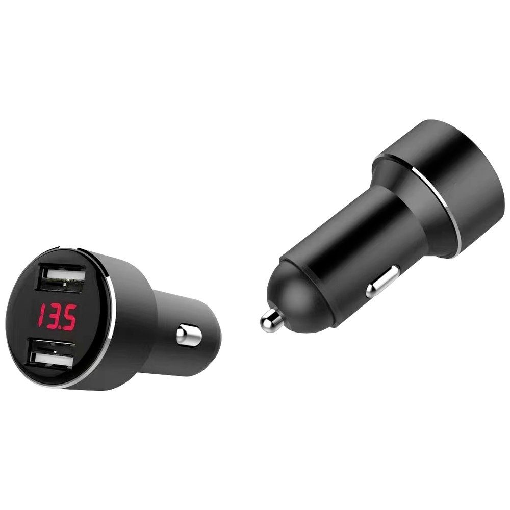 Kfz-Relais IWH USB-Ladegerät DUAL mit Spannungsanzeige Belastbarkeit Strom max.=4