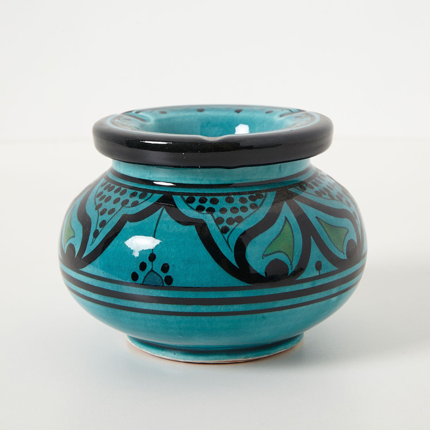 Marokkanischer Windaschenbecher Keramik Olivgrün