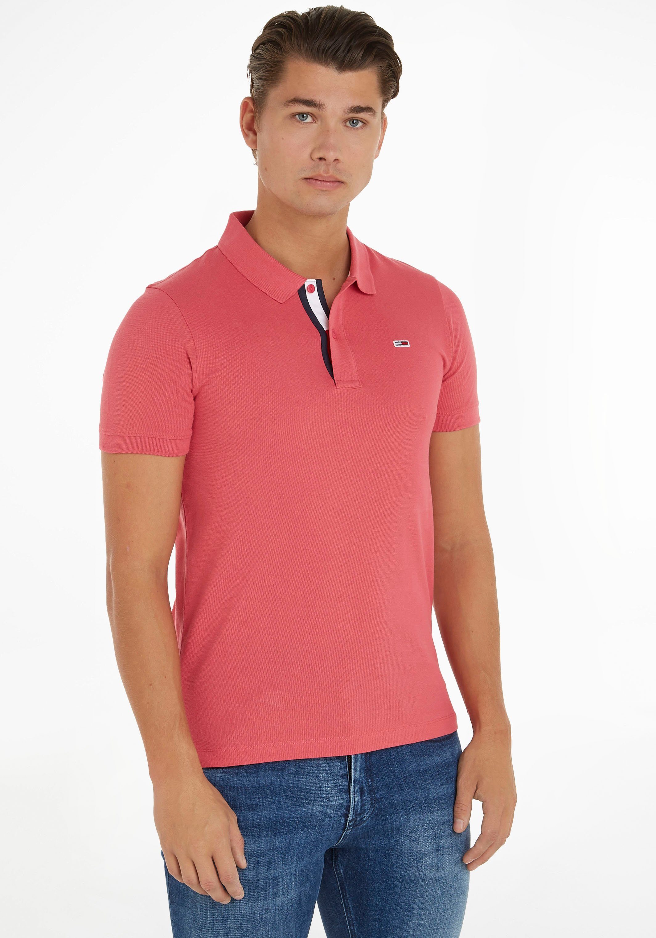 Tommy Jeans Poloshirt TJM SLIM PLACKET POLO Washed Crimson | V-Shirts
