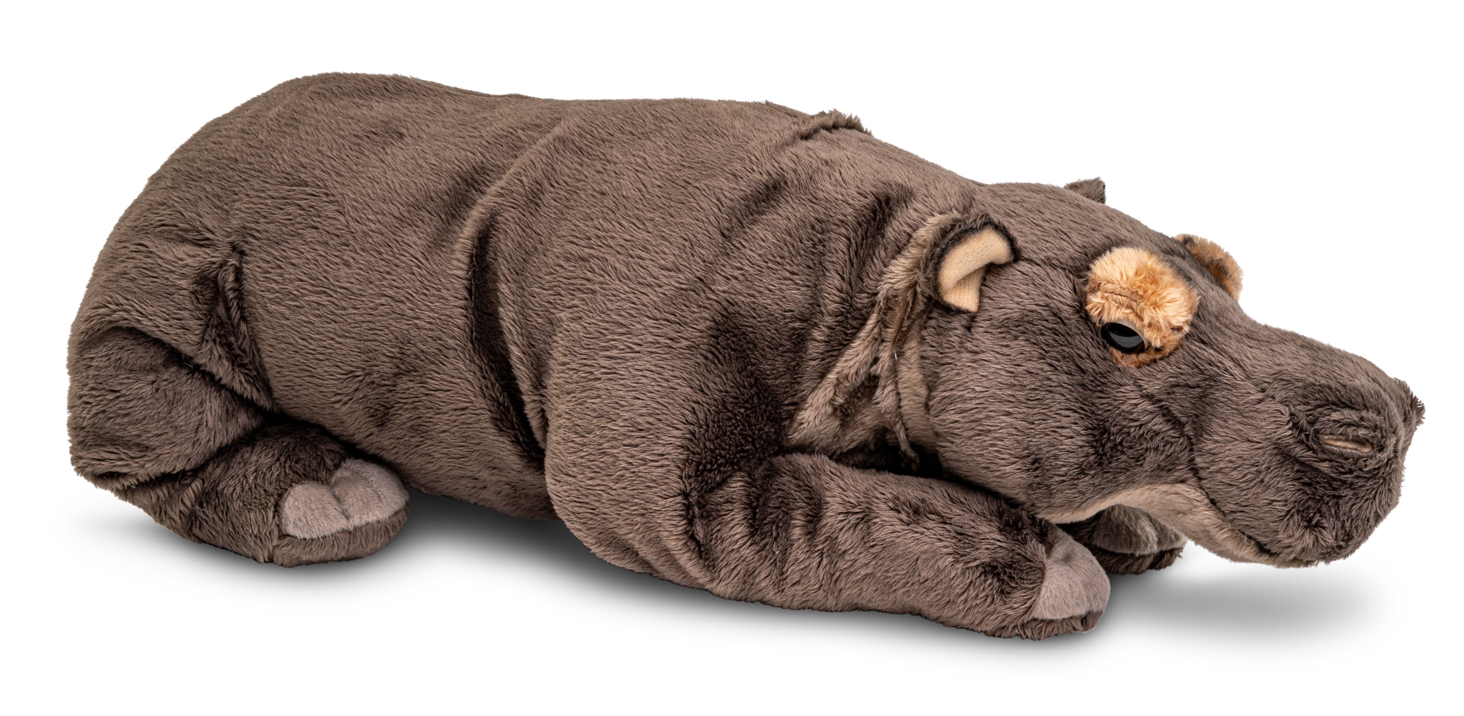 Uni-Toys Kuscheltier Nilpferd 100 - % liegend Flusspferd, Füllmaterial Plüsch-Hippo, recyceltes cm zu 46 - Plüschtier, groß