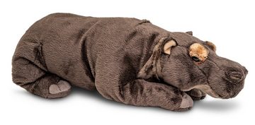 Uni-Toys Kuscheltier Nilpferd groß, liegend - 46 cm - Plüsch-Hippo, Flusspferd, Plüschtier, zu 100 % recyceltes Füllmaterial