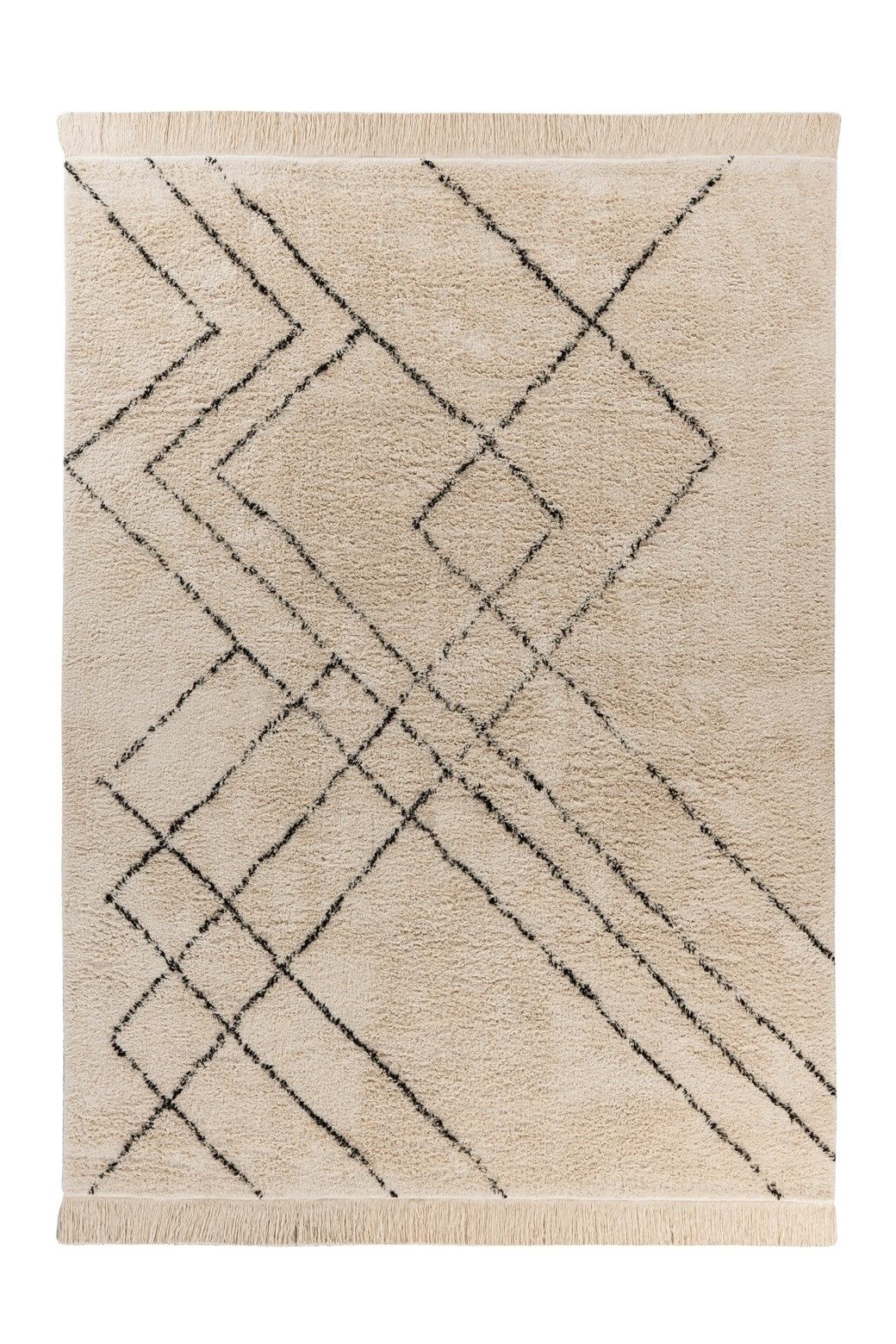 freiraum Teppich Mylen, in Creme / Schwarz, 100% Baumwolle - 150x80cm (LxB)