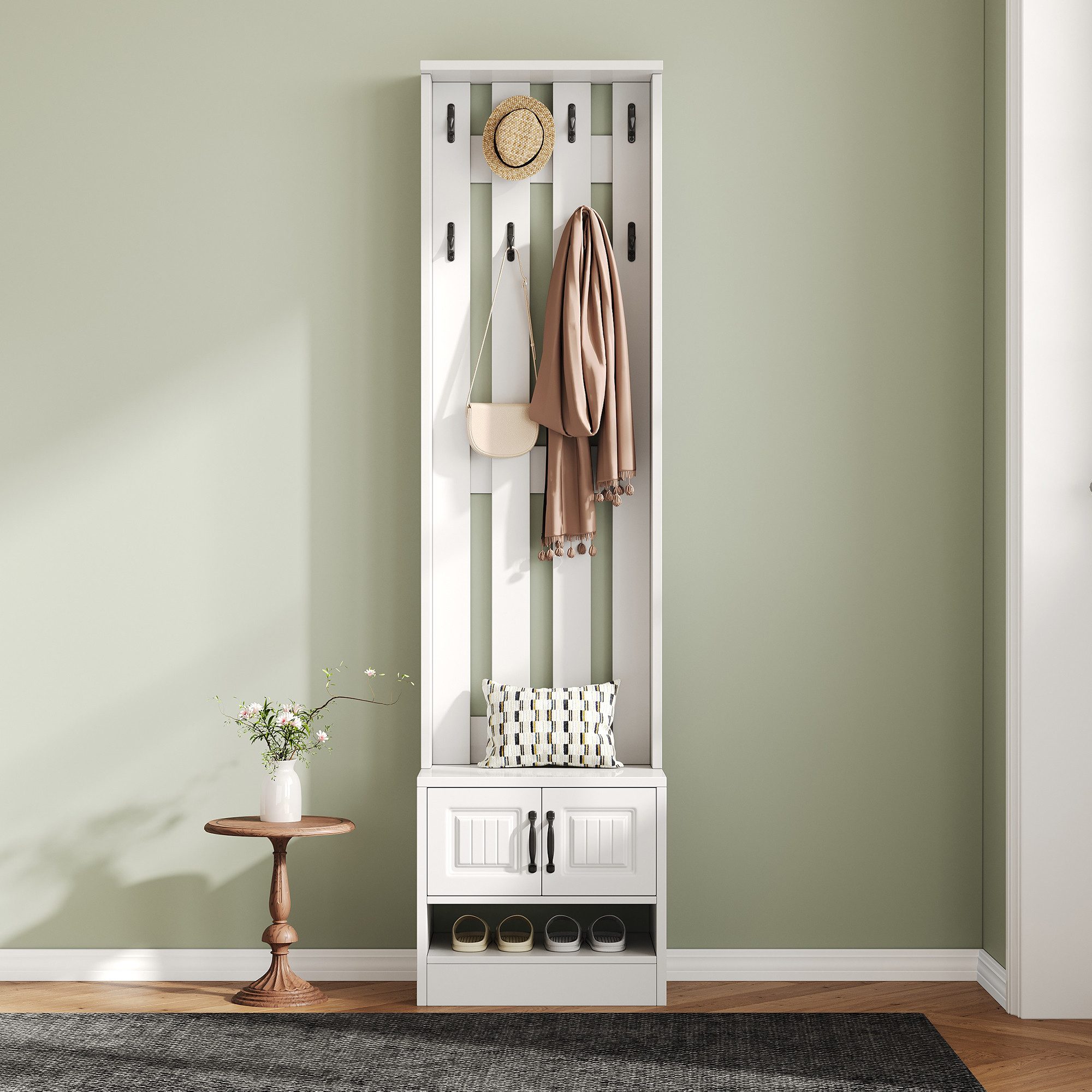 STILVORA Garderoben-Set mit Sitzbank,Garderobenständer Wandgarderoben mit günstig online kaufen