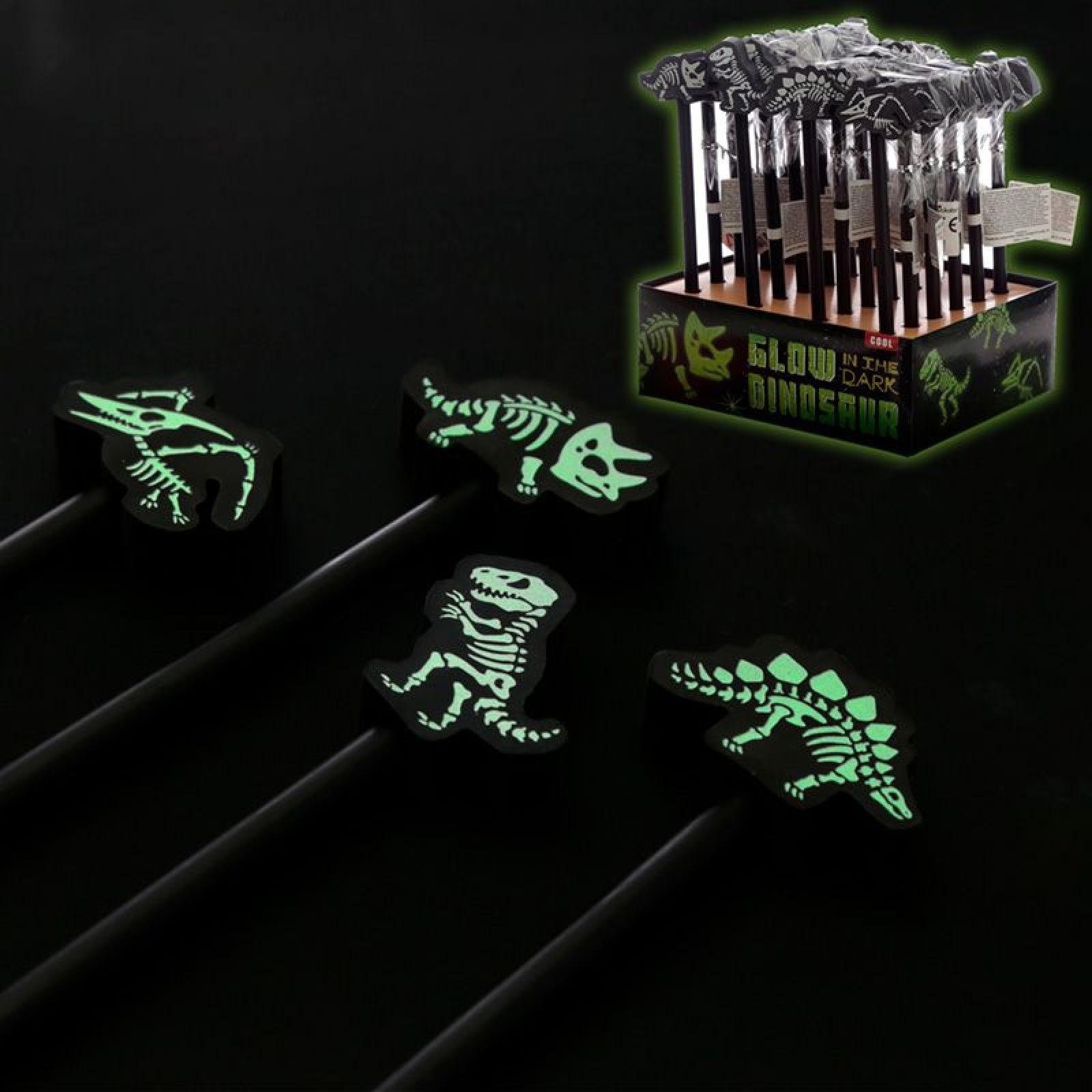 Dunkeln mit Radiertop Dino leuchtend Bleistift (pro Skelett im Bleistift Stück) Puckator