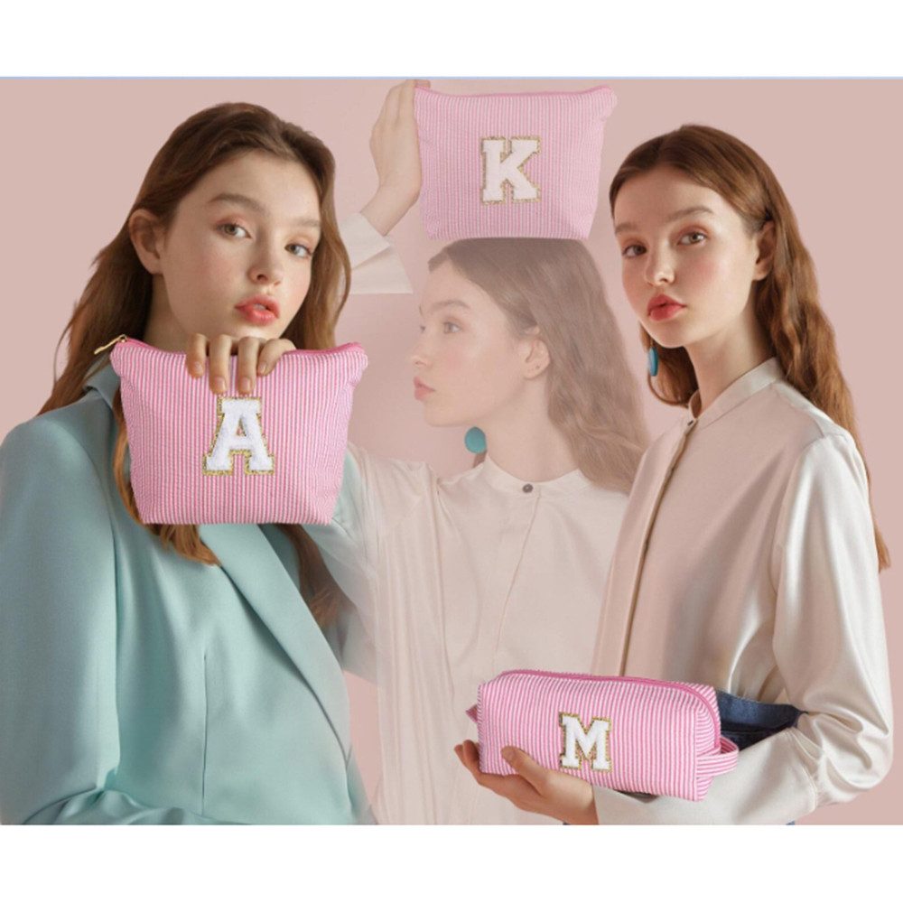 CLTYQ Kosmetiktasche Groß Kosmetiktasche Set Kosmetiktaschen mit Buchstaben, Damen Mädchen Geburtstagsgeschenk für Frauen