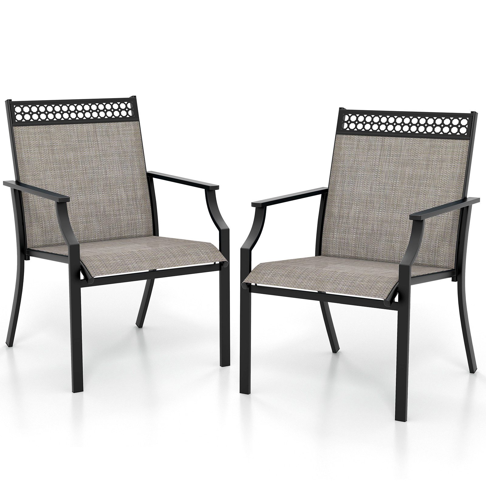 KOMFOTTEU Gartenstuhl (2er Set), Bistrostuhl aus Massivholz bis 160 kg