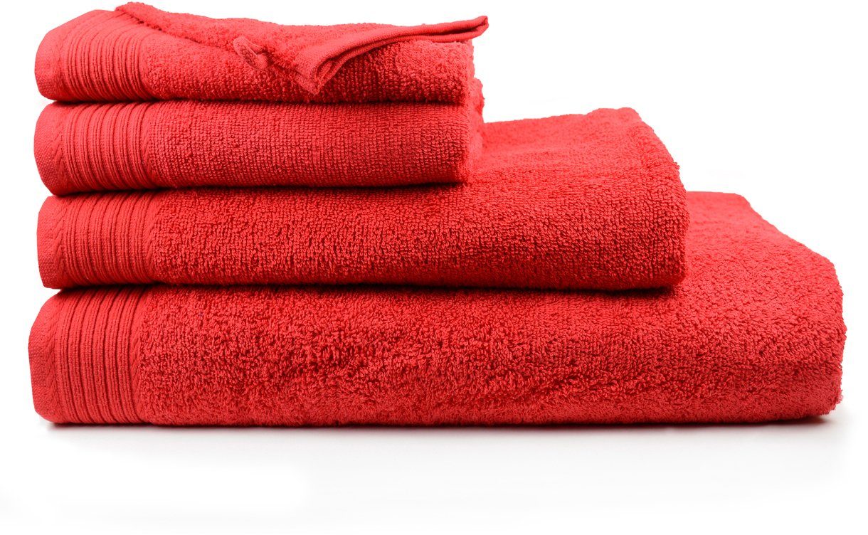 Oma Gästehandtuch oder Schnoschi hochwertige Bestickung Duschtuch oder Handtuch Badetuch, mit Handtuch bestickt Opa Opa Oma mit rot