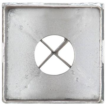 vidaXL Einschlagbodenhülse Erdspieße 6 Stk Silbern 8876 cm Verzinkter Stahl