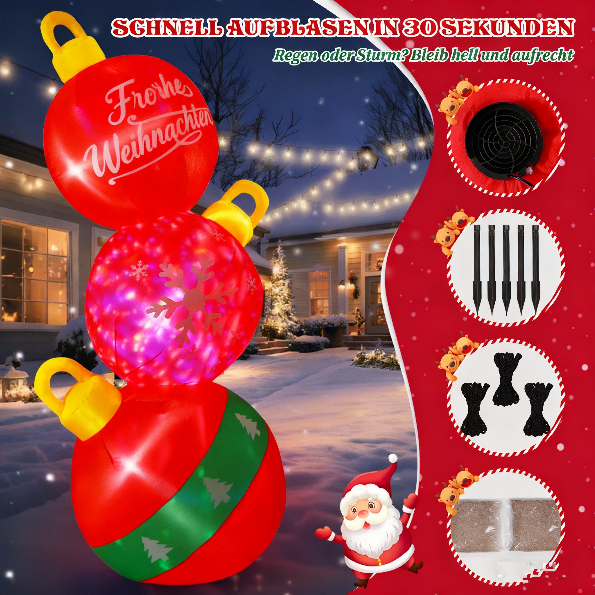 Elegear LED-Dekofigur Weihnachts-Schneemann aufblasbar, Perfekte Dekoration günstig online kaufen