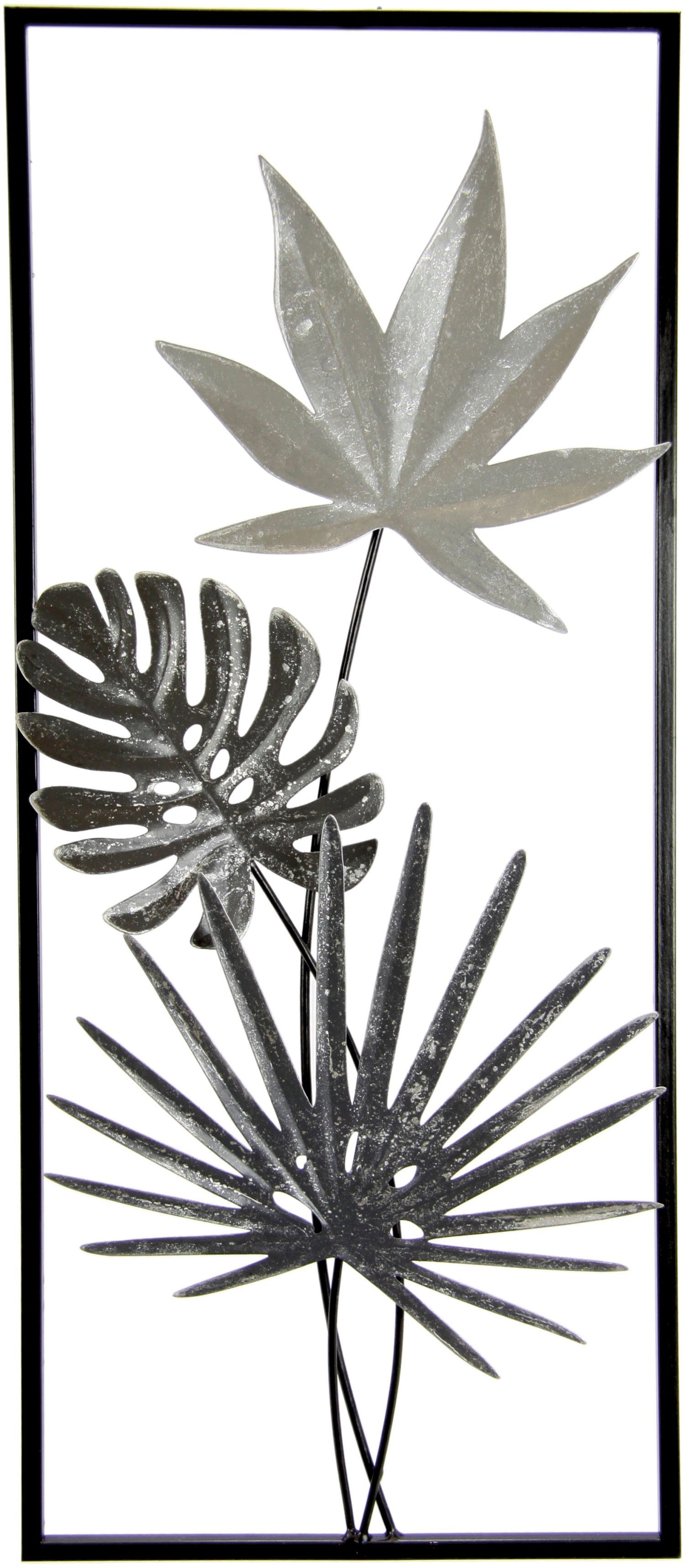 I.GE.A. Wandbild Metallbild Monsterablatt, Palmblatt Blätter
