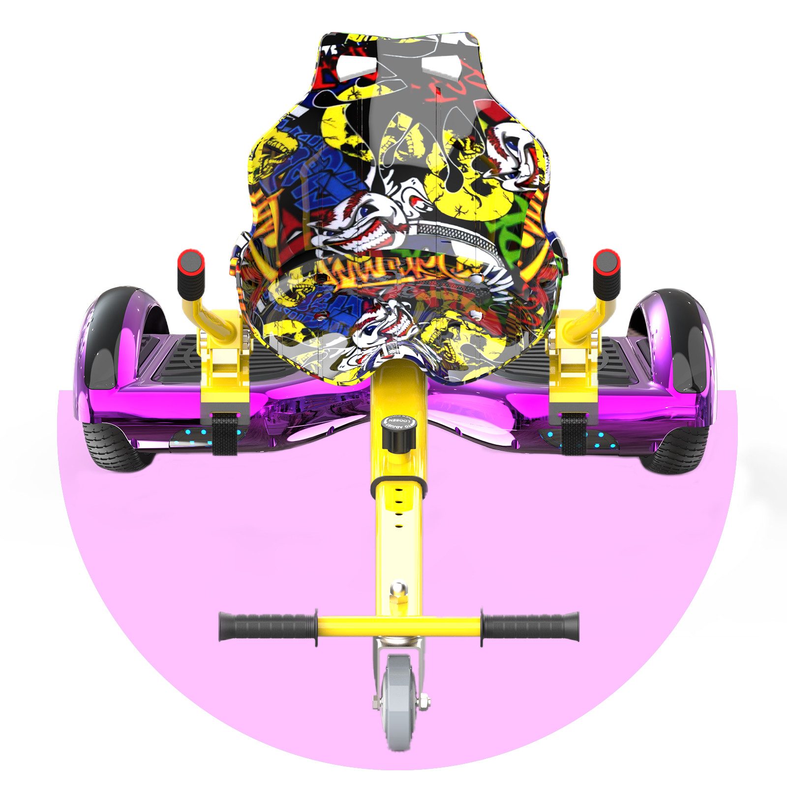 RCB TECH Balance Scooter Kart Set, 6,5 Zoll Hoverboard mit Sitz für Kinder, Hoverboard mit Go-Kart, 120,00 W, 12,00 km/h, bis zu 10 km Reichweite, keine Straßenzulassung