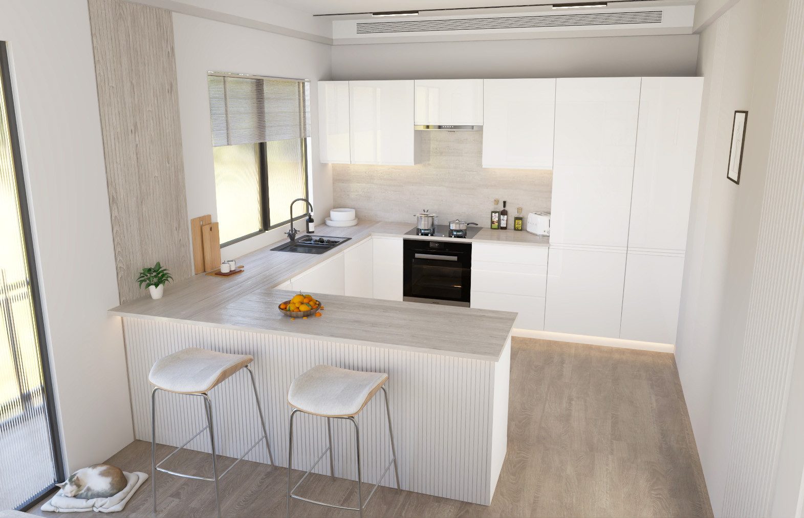 ROYAL24_MARKT Winkelküche Velmora U-Form Küche KÜ-AS-010 – mit viel Stauraum und MDF-Fronten, (Komplett Set), Edles Material - Zeitlos - Elegant – Bild 5 von 5