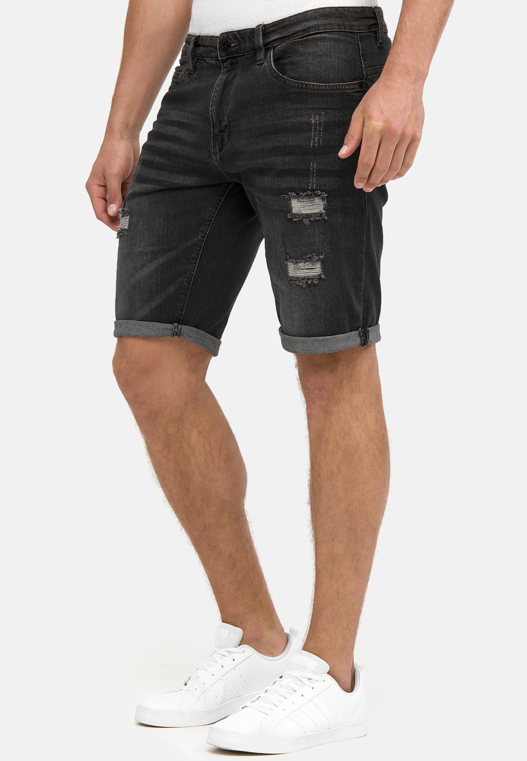 INDICODE Jeansshorts Herren Caden Jeans Shorts Herrenshorts mit 5 Taschen, Denimstyle – Bild 4 von 5