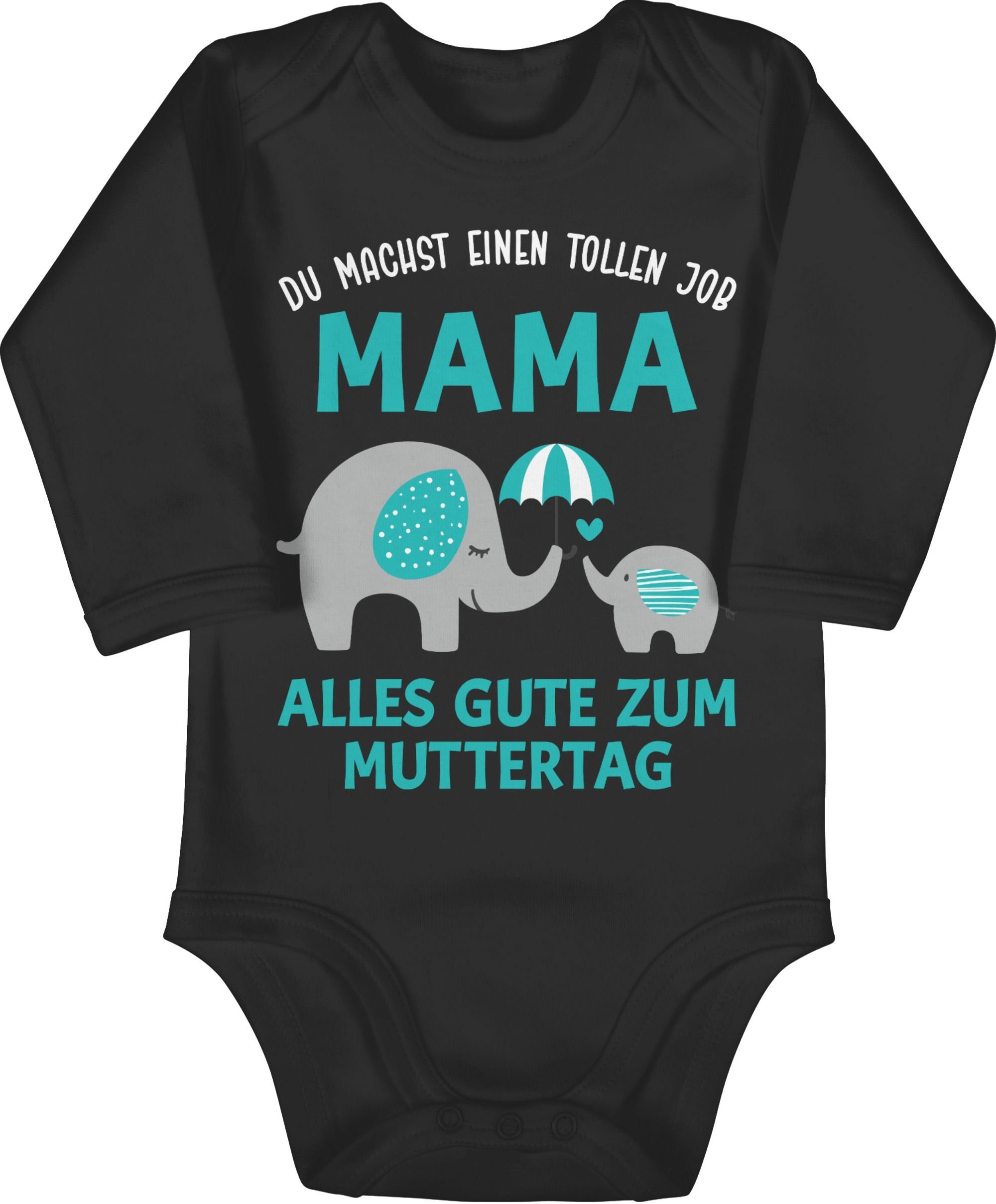 Shirtracer Shirtbody Du machst einen tollen Job Mama - Geschenk Zum 1 Muttertag (1-tlg) Muttertagsgeschenk 2 Schwarz