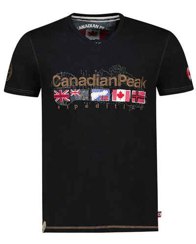 Canadian Peak T-Shirt V-Neck Joukeak aus Baumwolle mit Logostick