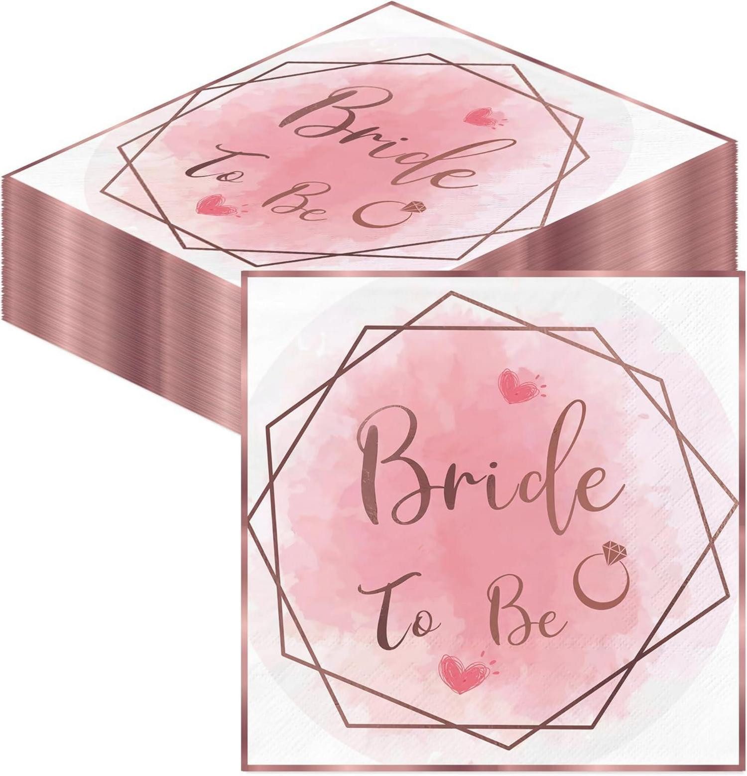 LuxusKollektion Вешалки для украшений JGA Servietten Hen Party Deko Team Bride 40Stück Pink Braut