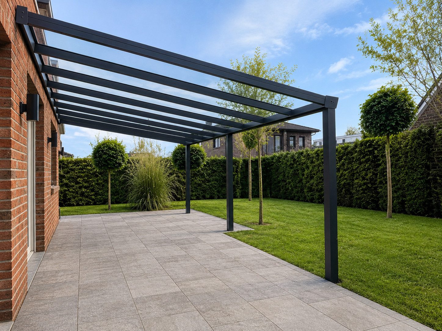 Terrasse2000 Terrassendach Terrassenüberdachung Aluminium Stegplatte Barcelona Anthrazit, BxT: 300x500 cm, Bedachung Doppelstegplatten