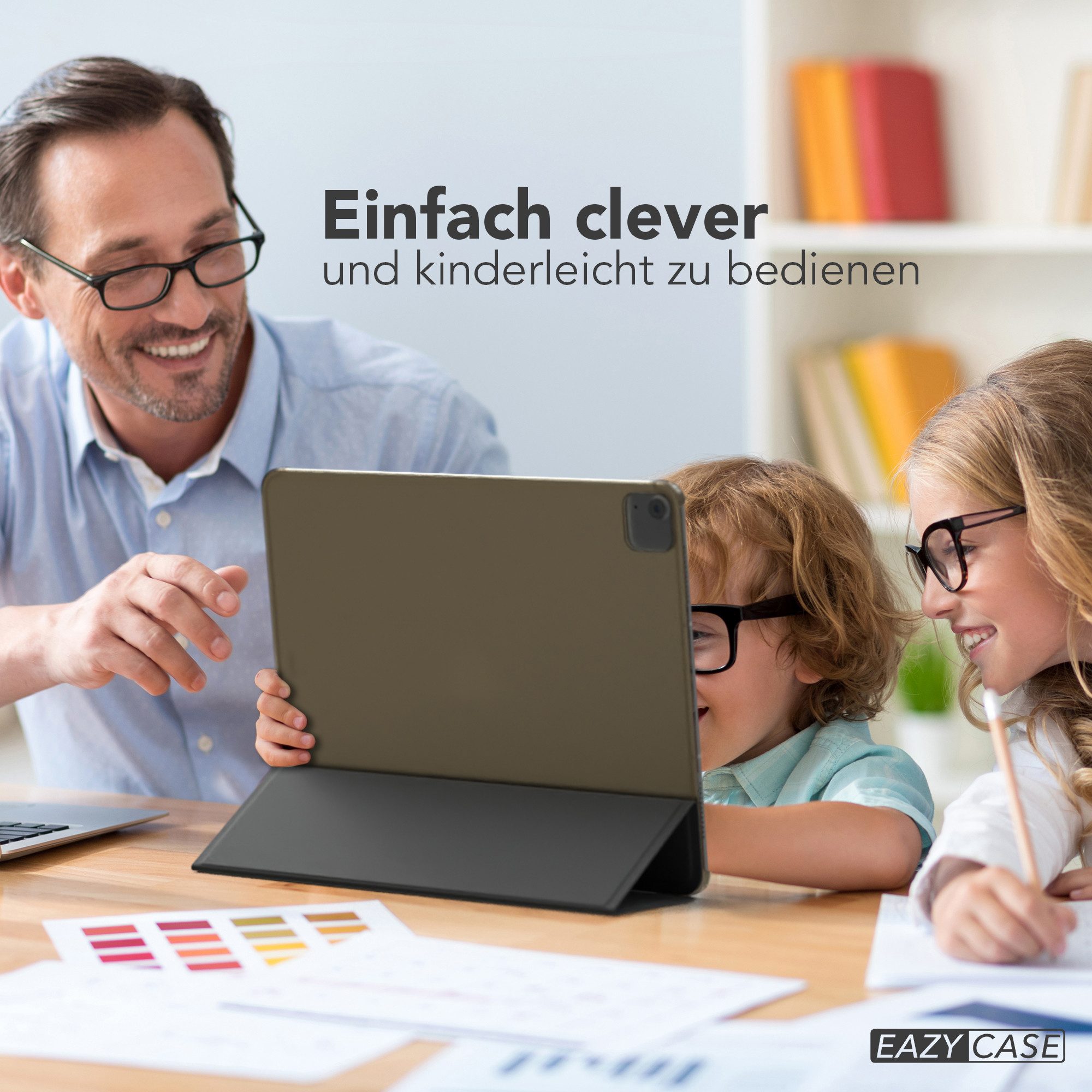EAZY CASE Tablet-Hülle Smart Case Apple für iPad Air 13 (2024) 13 Zoll, Hülle mit Standfunktion Tablet Klapphülle Anti-Kratz Tasche Schwarz – Bild 3 von 5