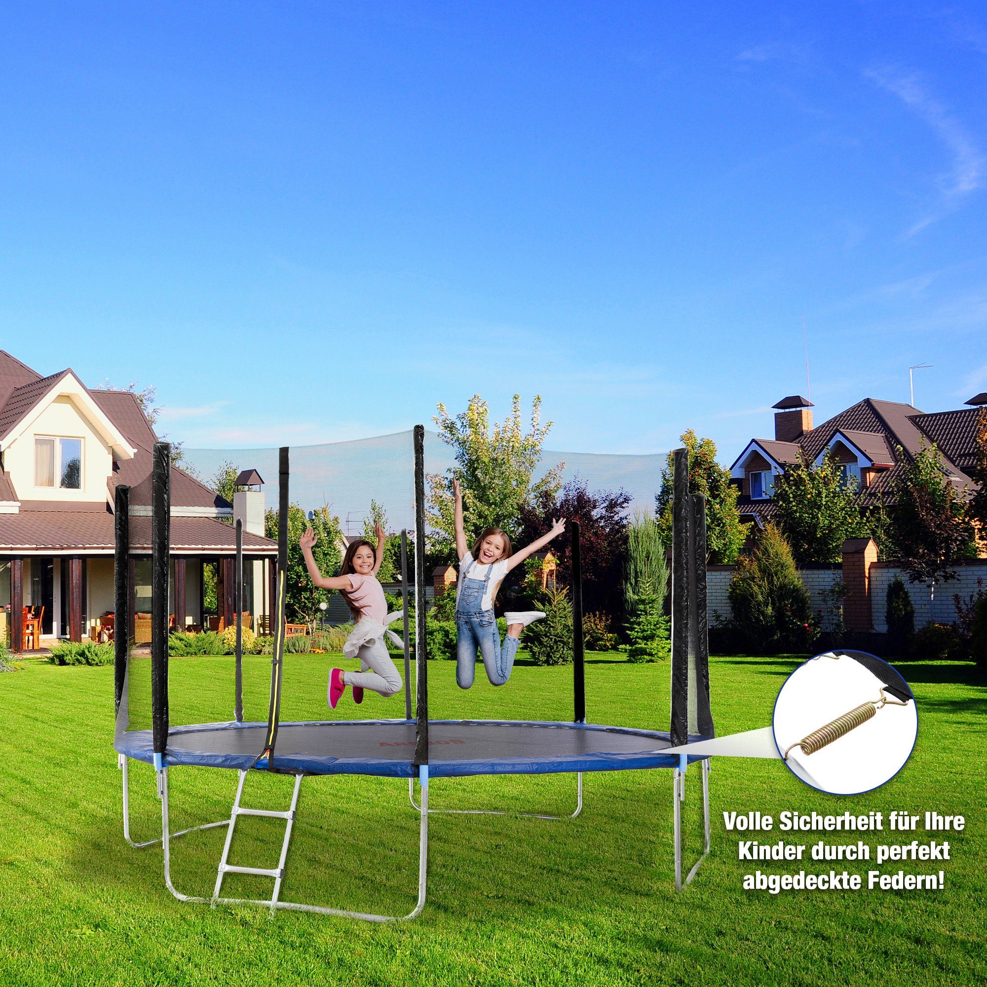 Arebos Trampolin-Randabdeckung Federschutz Ø 183 cm, Randschutz, PVC und PE, Reißfest, UV-resistente und wasserbeständige