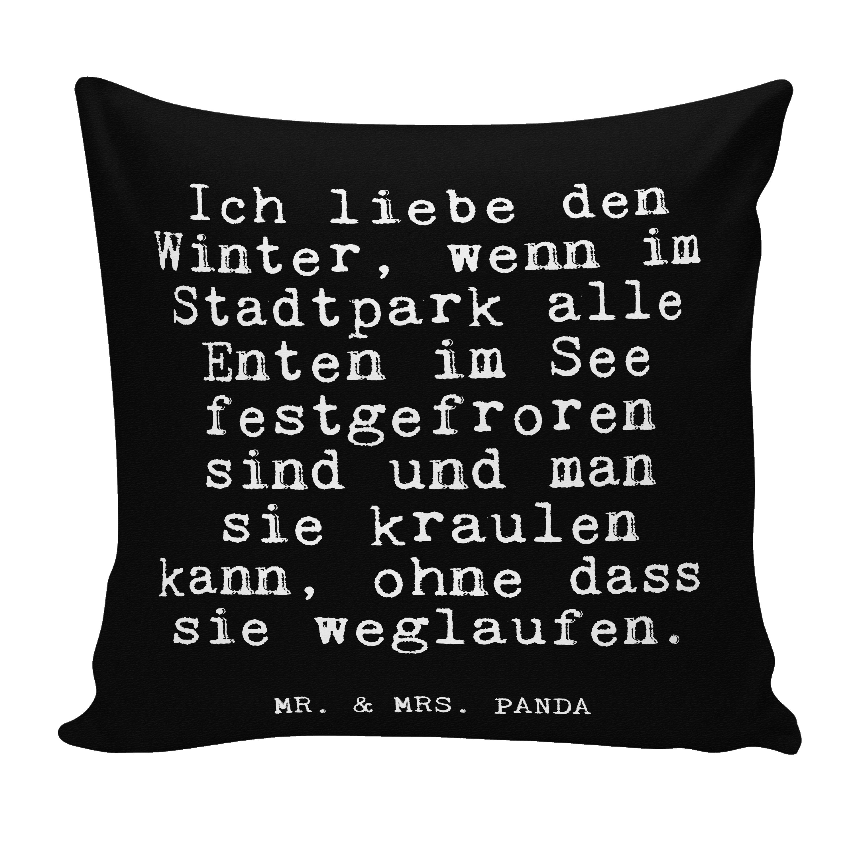 Mr. & Mrs. Panda Dekokissen »Ich liebe den Winter,... Schwarz