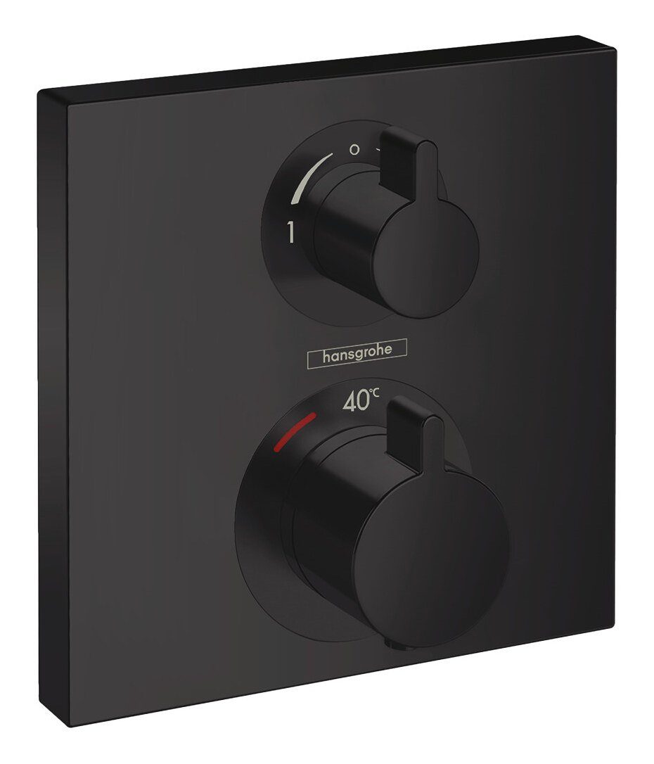 hansgrohe Unterputzarmatur Ecostat Square Thermostat für 2 Verbraucher Unterputz - Mattschwarz | Armaturen