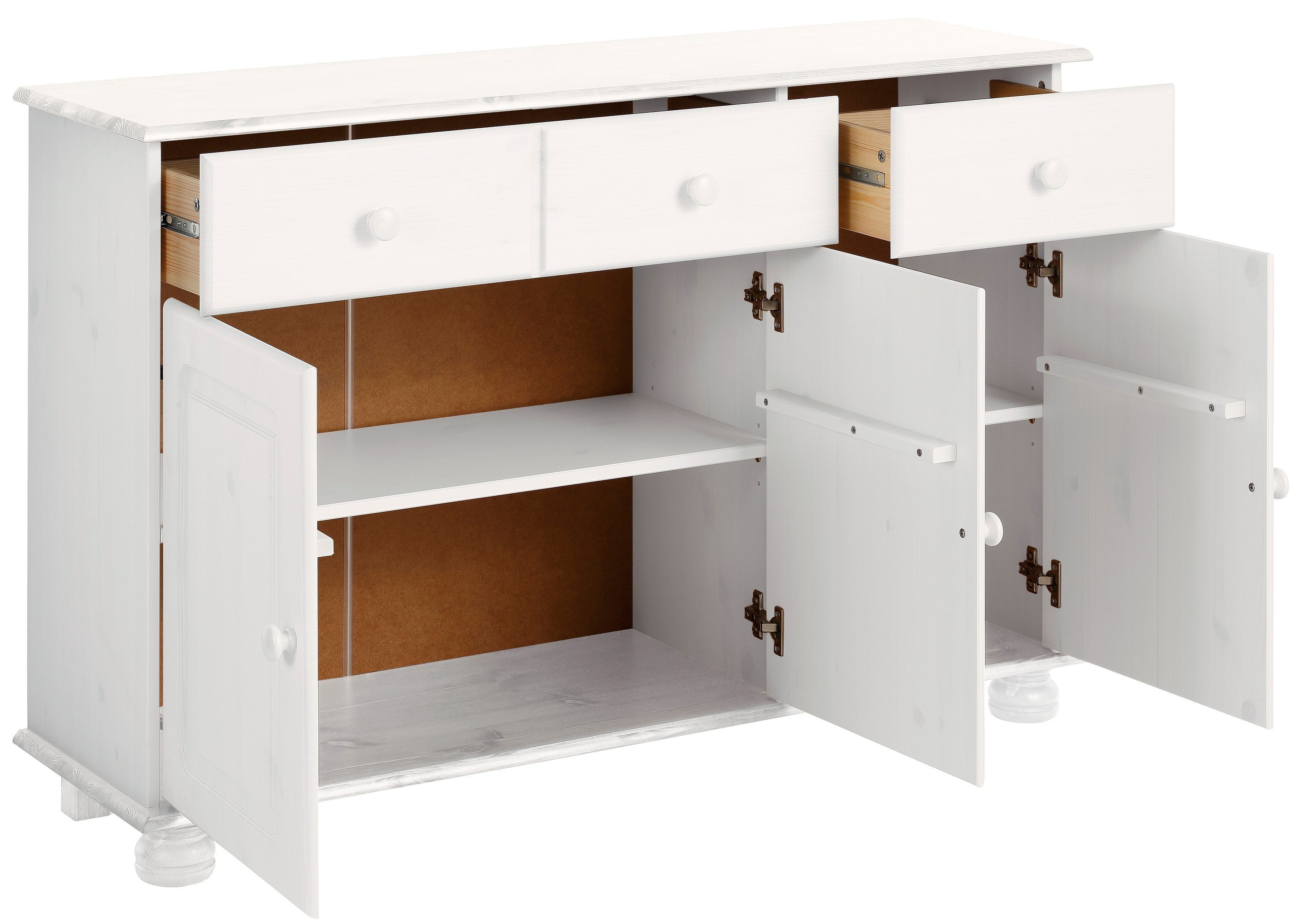 OTTO home Sideboard Mette, Kommode mit gefrästen, kugelförmigen Füßen, Breite 120 cm