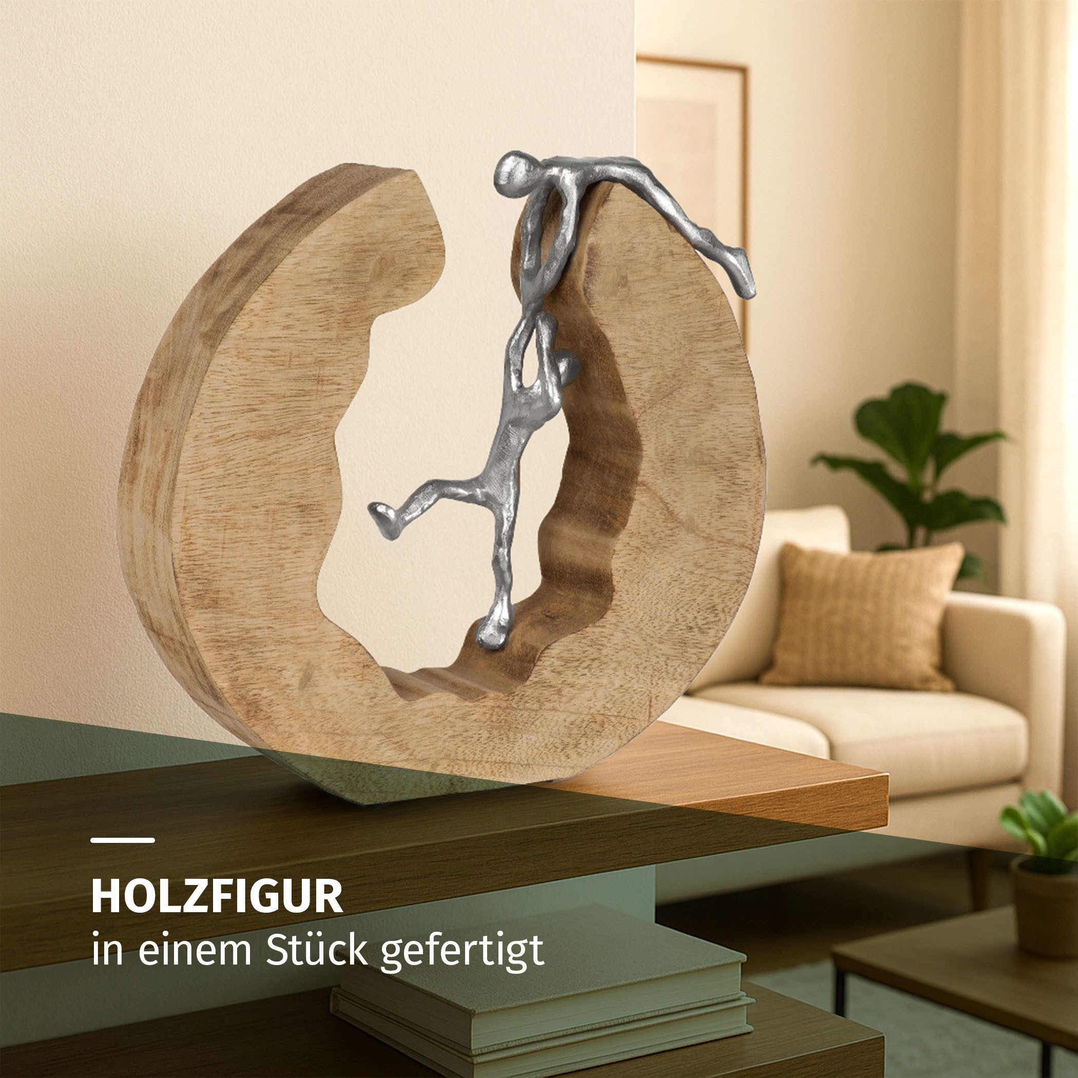 Moritz Skulptur Skulptur Teamwork 29x28x6cm, Holz, Tischdeko, Fensterdeko, Wanddeko, Holzdeko, Weihnachtsdeko