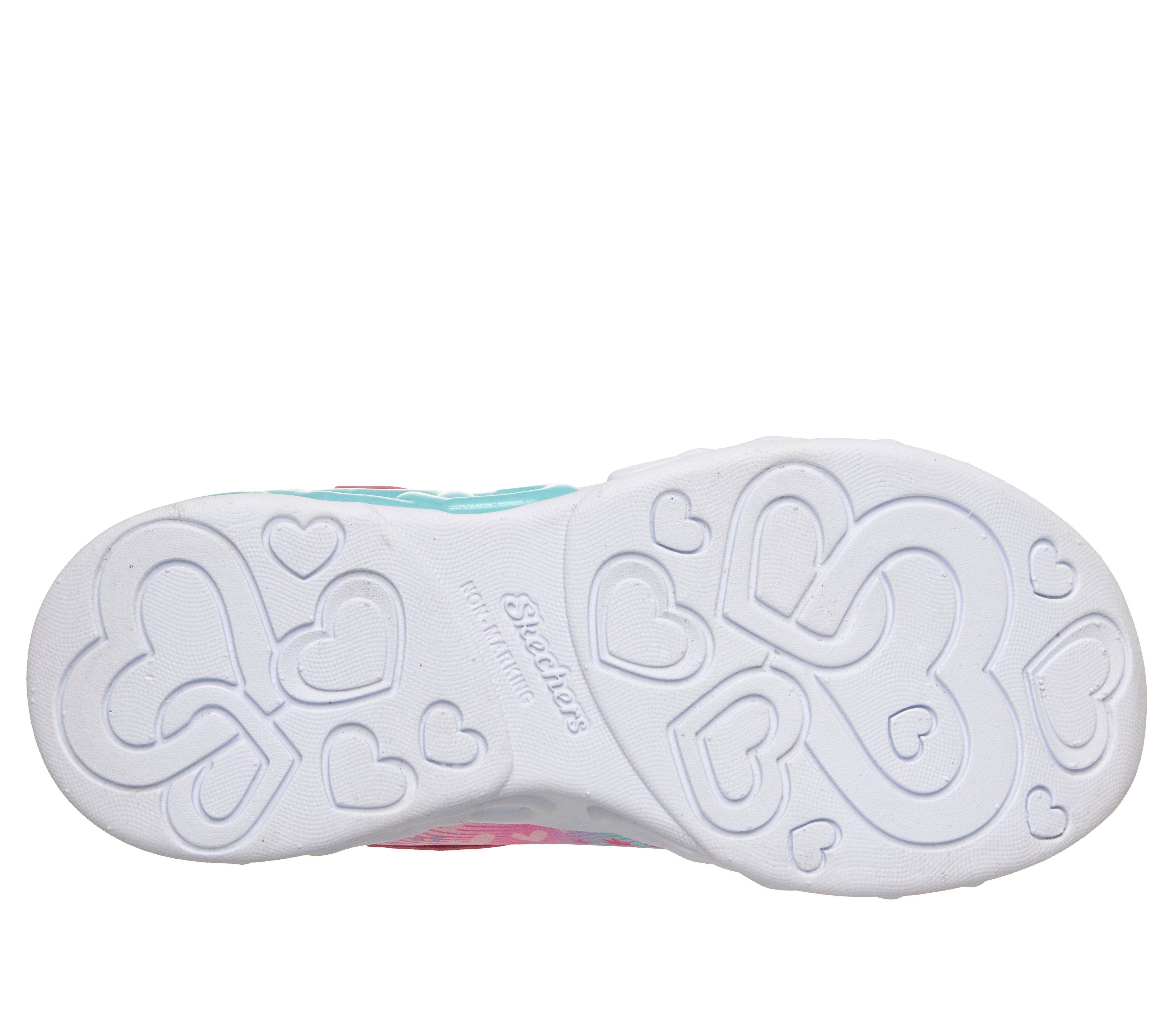 Skechers INFINITE HEART LIGHTS Sneaker Klettschuh mit Blinkfunktion, Größenschablone zum Download