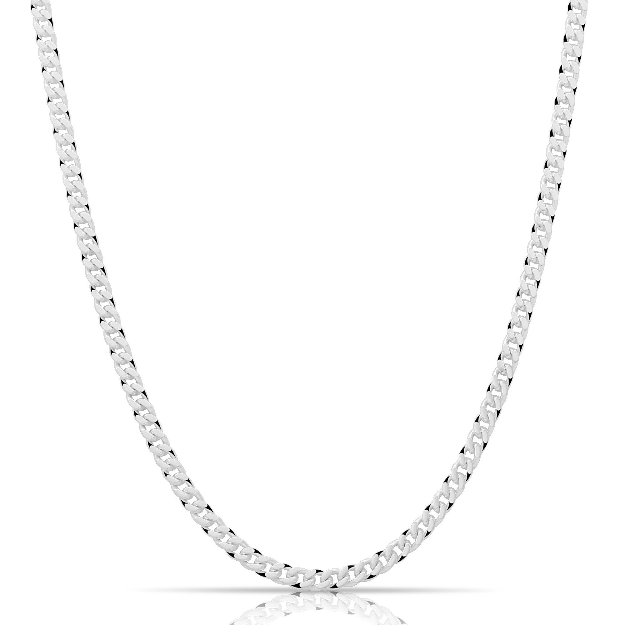Panzerkette Panzerkette 3 mm 925er Sterling Silber Massiv