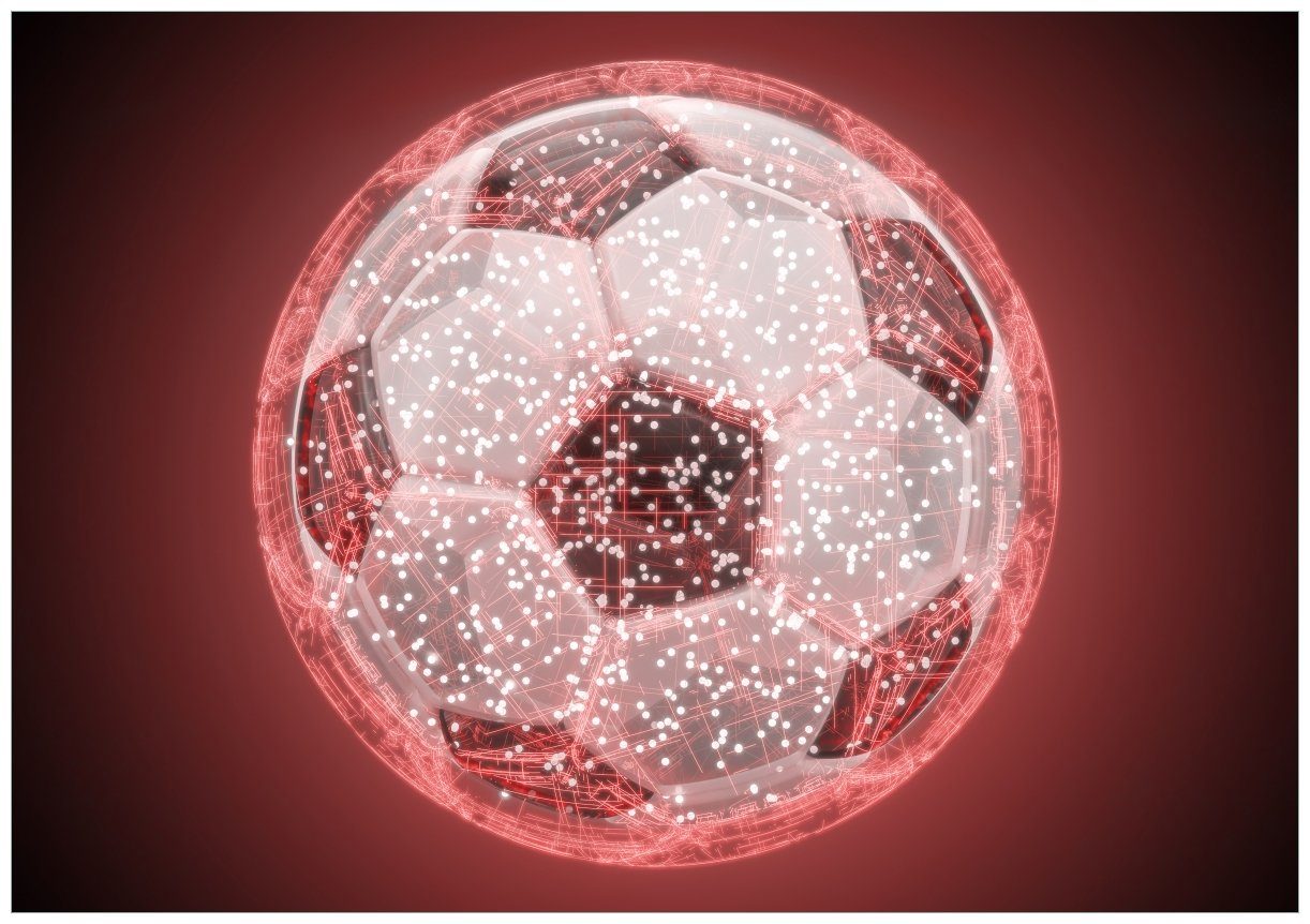 Wallario Wandfolie, Fußball digital - Netzwerk in rot, in verschiedenen Ausführungen