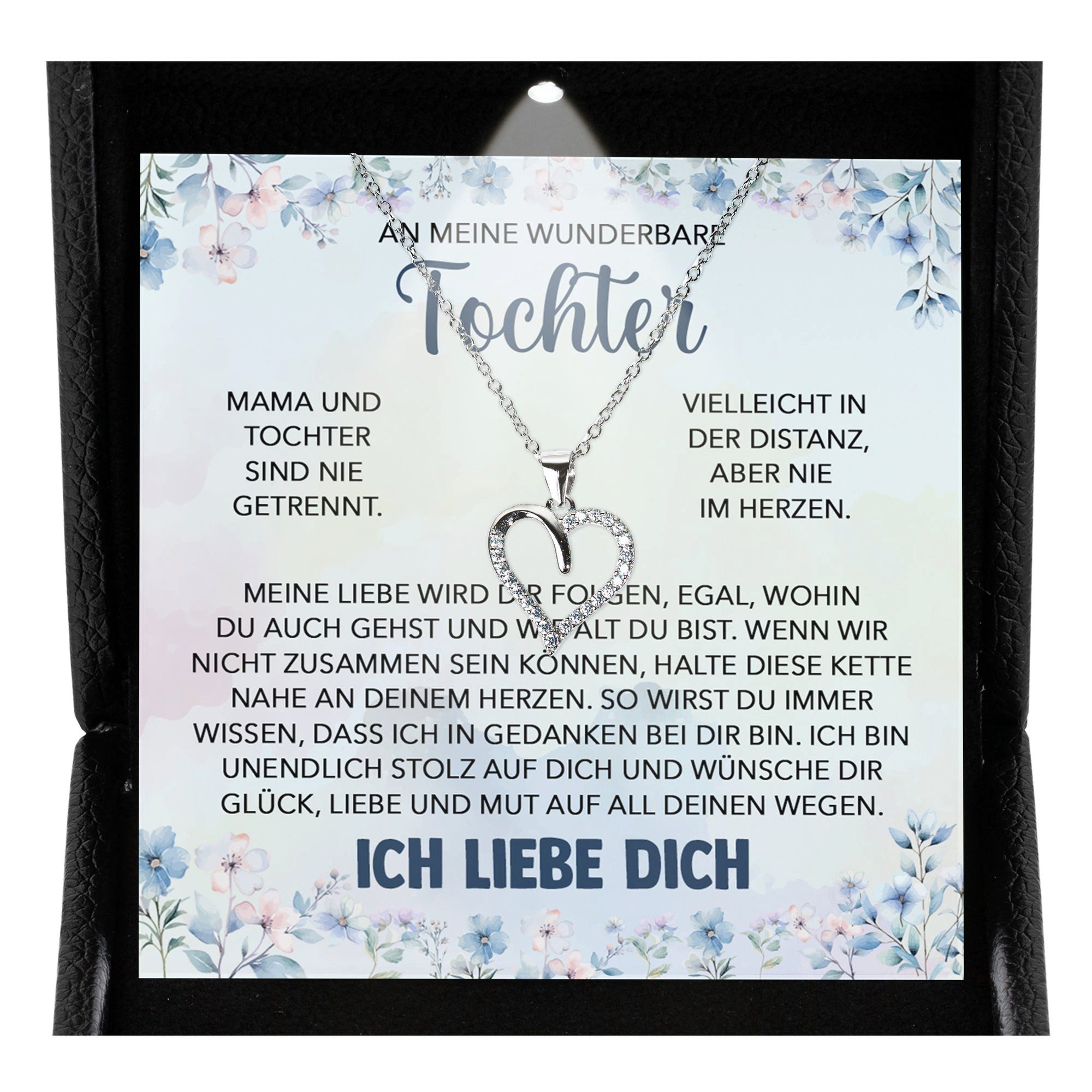 Schmuckset An Meine Tochter Geschenk von Mama Mädchen Frauen Herz Halskette Karte