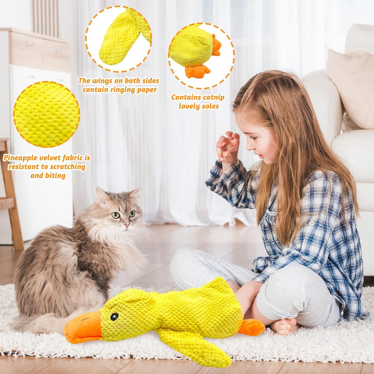 FELIXLEO Tierkuscheltier Katzenminze Enten Spielzeug Katzengras Zahnreinigung Anti Stress, (1-tlg)