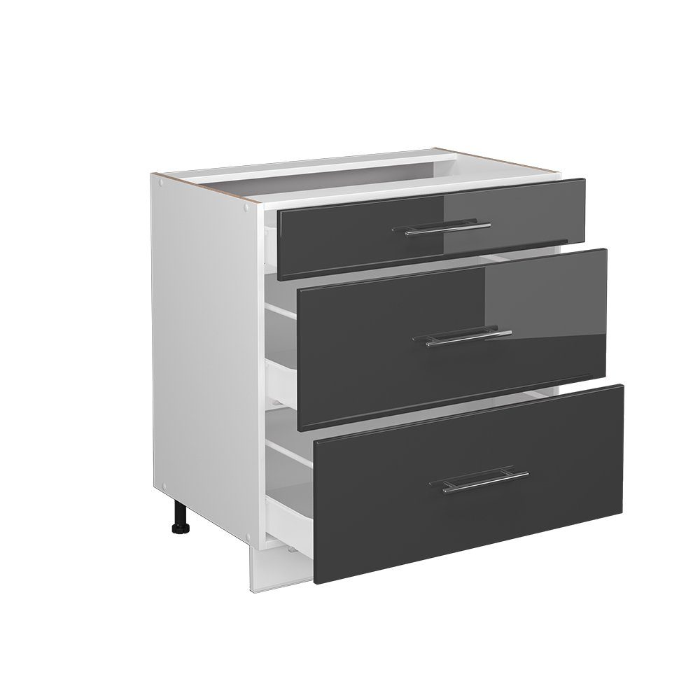 Vicco Midischrank Fame-Line Anthrazit HG/Weiß 80x81.6cm günstig online kaufen