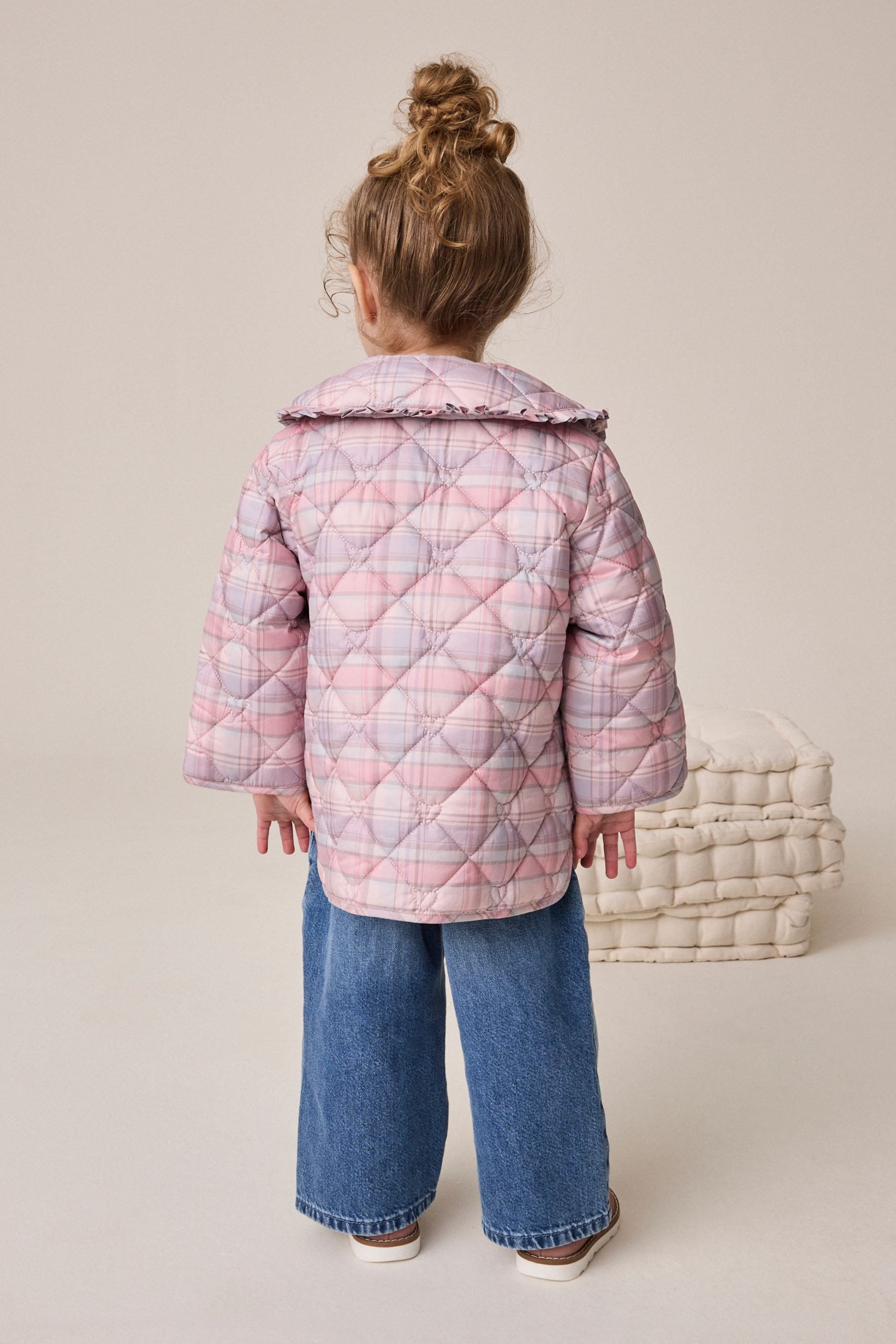 Next Regenjacke Wasserabweisende Steppjacke mit Rüschenkragen (1-St)