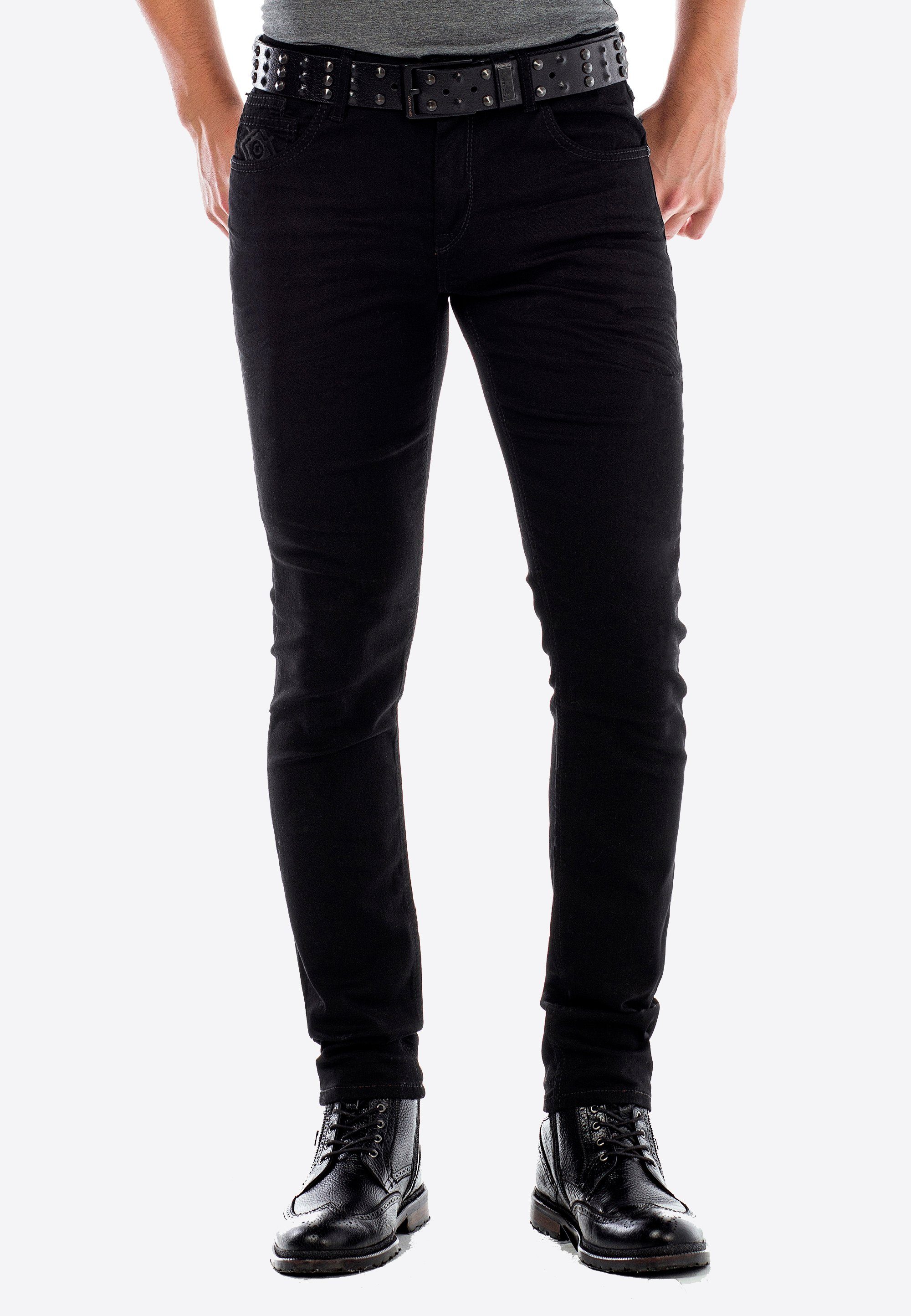 Cipo Straight Slim-fit-Jeans & in schwarz Fit Baxx