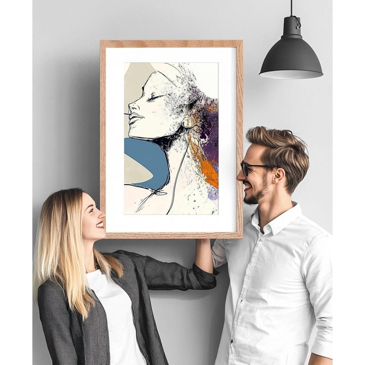 LuxusKollektion Bilderrahmen Bilderrahmen A4 Passepartout A5 Wand Holz, Eiche A4(21x29,7cm) 1x, (1 St)