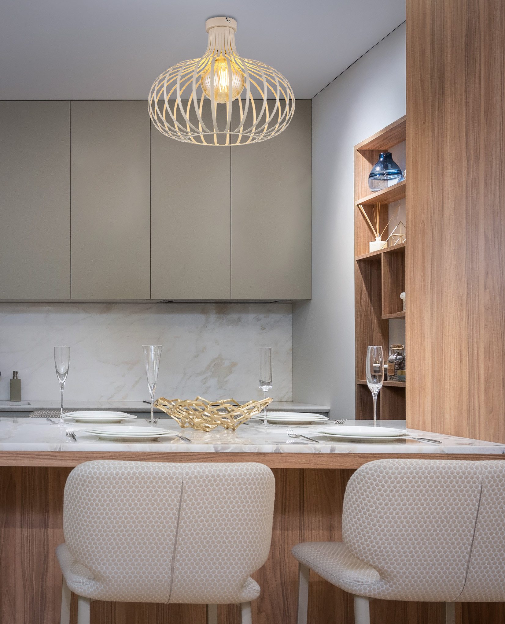 NOWA Deckenleuchte MATEO, ohne Leuchtmittel, Deckenlampe/rund/Wohnzimmer/Schlafzimmer/modern