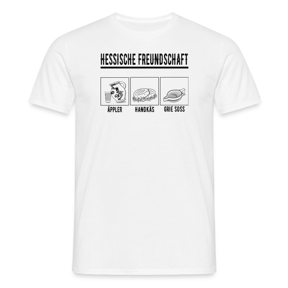 T-Shirt Hessische Freundschaft Bembel Handkäs Grie Soß Männer T-Shirt