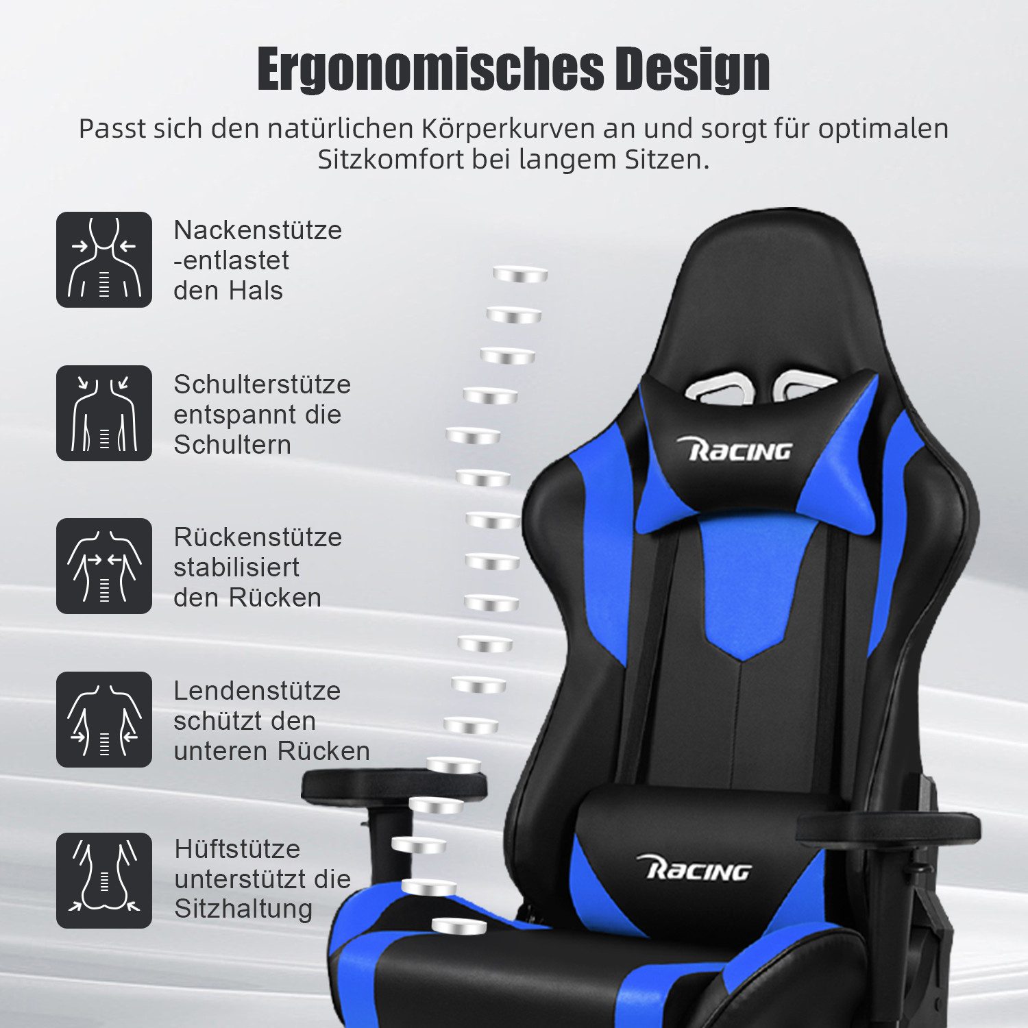Homimaster Gaming-Stuhl Gaming Stuhl, Ergonomischer Bürostuhl,Gaming günstig online kaufen