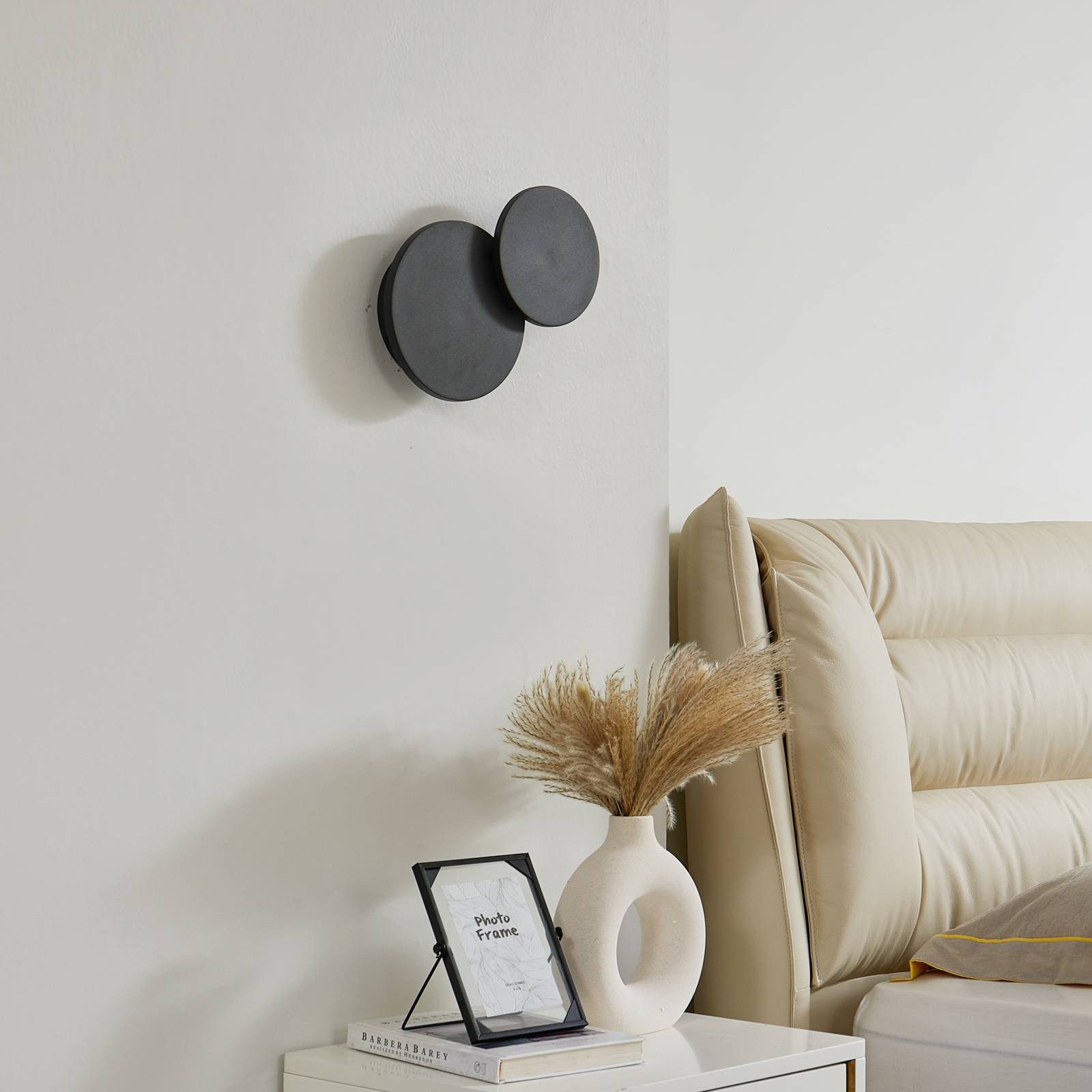 Lucande Wandleuchte Elrik, LED, Metall, Schwarz warmweiß IP20, LED 14,1 W gesamt, warmweiß
