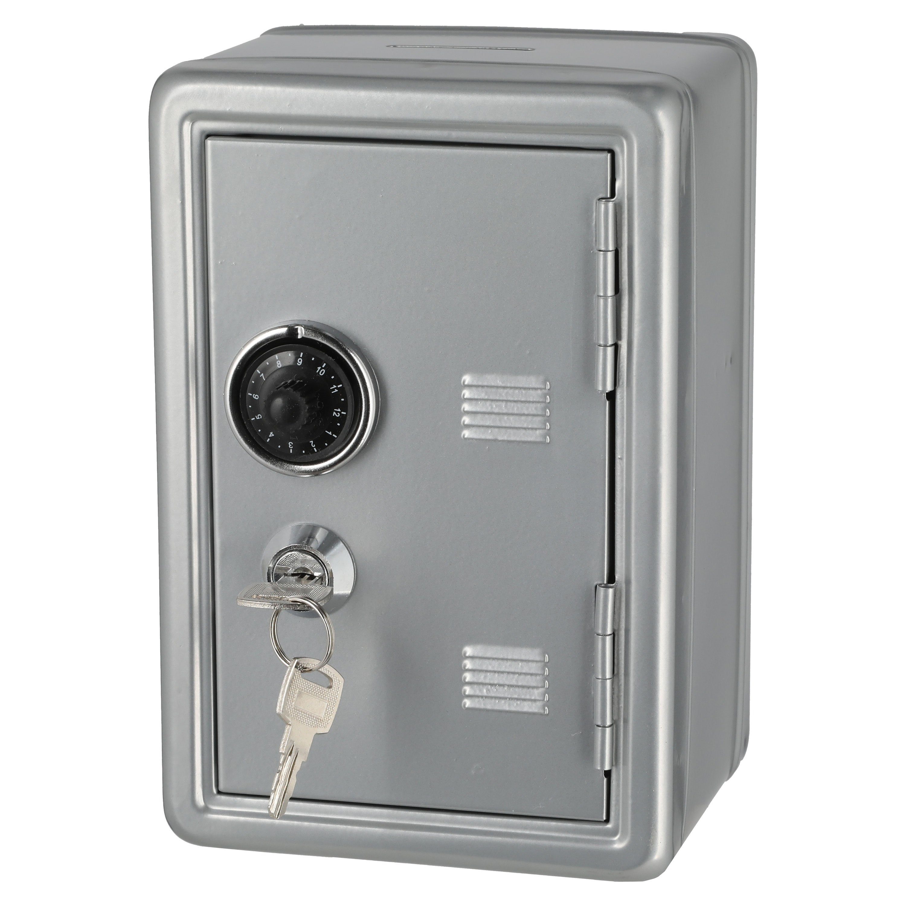 CEPEWA Spardose Spardose Tresor Metall silber 12x18x10cm – Bild 5 von 5