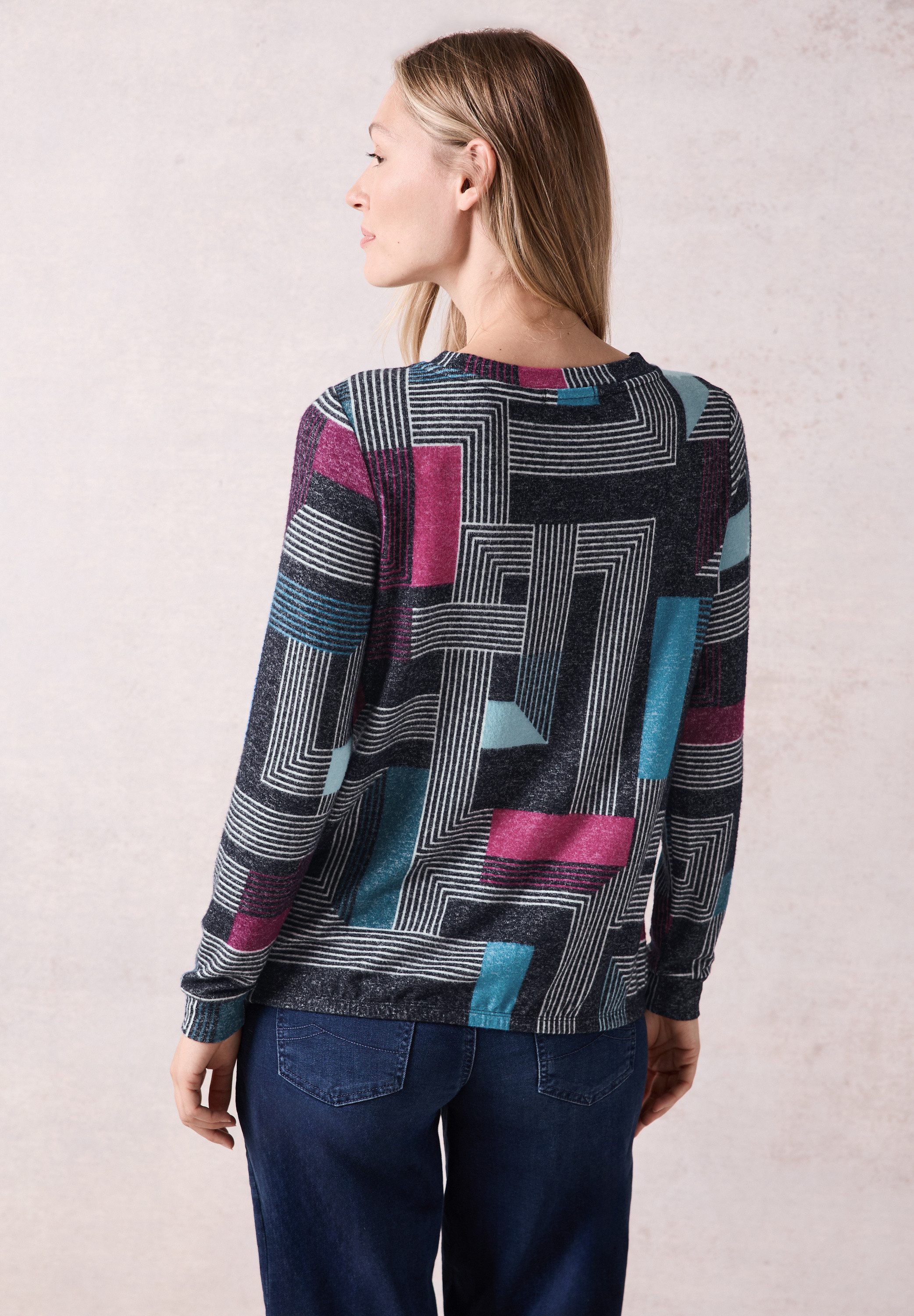 CECIL Langarmshirt mit All-Over Print günstig online kaufen