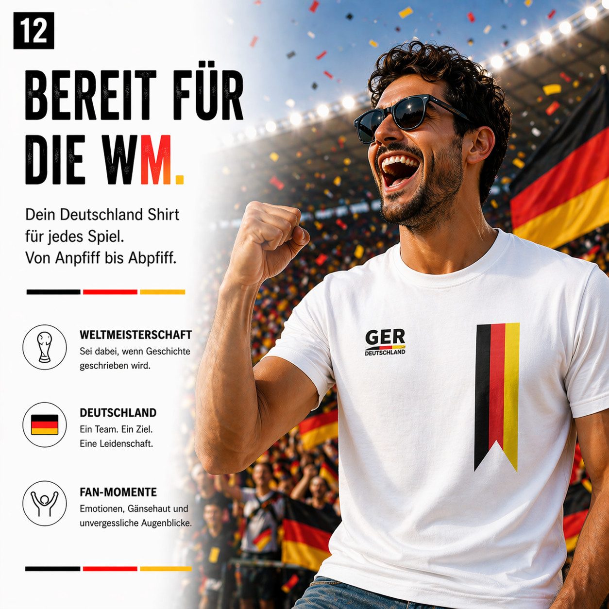 TK Gruppe Fußballtrikot Deutschland WM 2026 T-Shirt - Fußball Weltmeisterschaft Trikot (Packung)